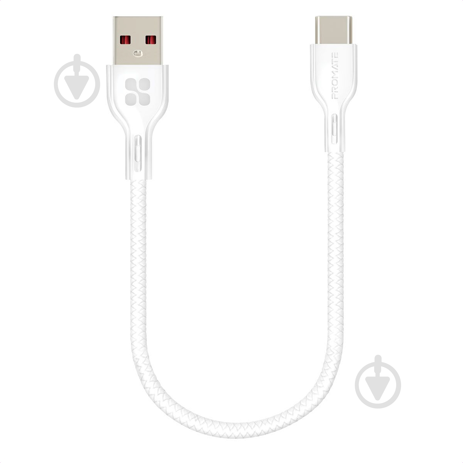 Кабель Promate PowerBeam-25C USB-USB Type-C 3А 0,25 м білий (powerbeam-25c.white) - фото 1