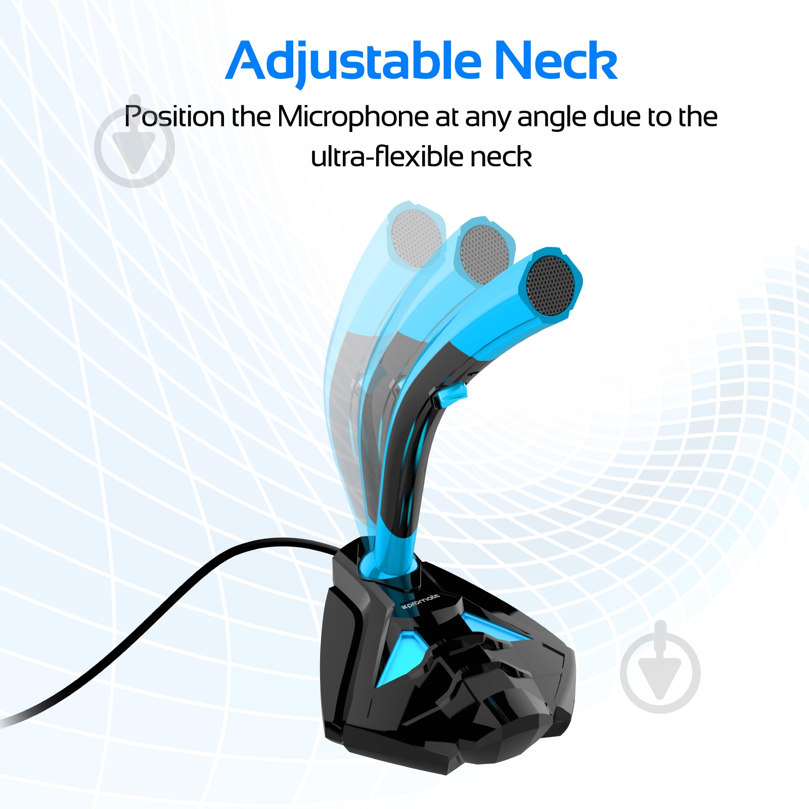 Мікрофон Promate Tweeter-4 Blue - фото 3 Мікрофон Promate Tweeter-4 Blue - фото 3