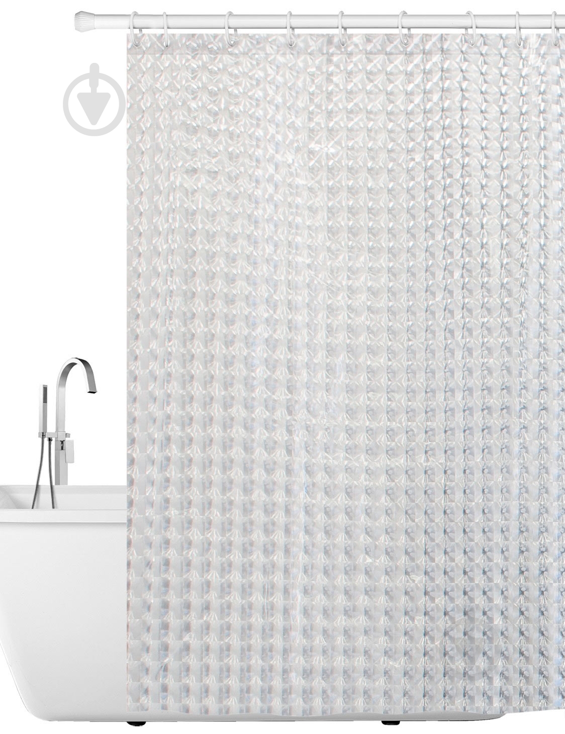 Шторка для ванны Tatkraft Chrystal 3D - фото 1 Шторка для ванны Tatkraft Chrystal 3D - фото 1