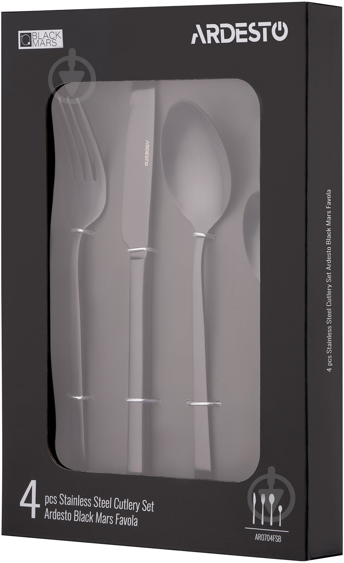 Набор столовых приборов Ardesto Black Mars Favola 4 шт. черный AR0704FSB - фото 10 Набор столовых приборов Ardesto Black Mars Favola 4 шт. черный AR0704FSB - фото 10