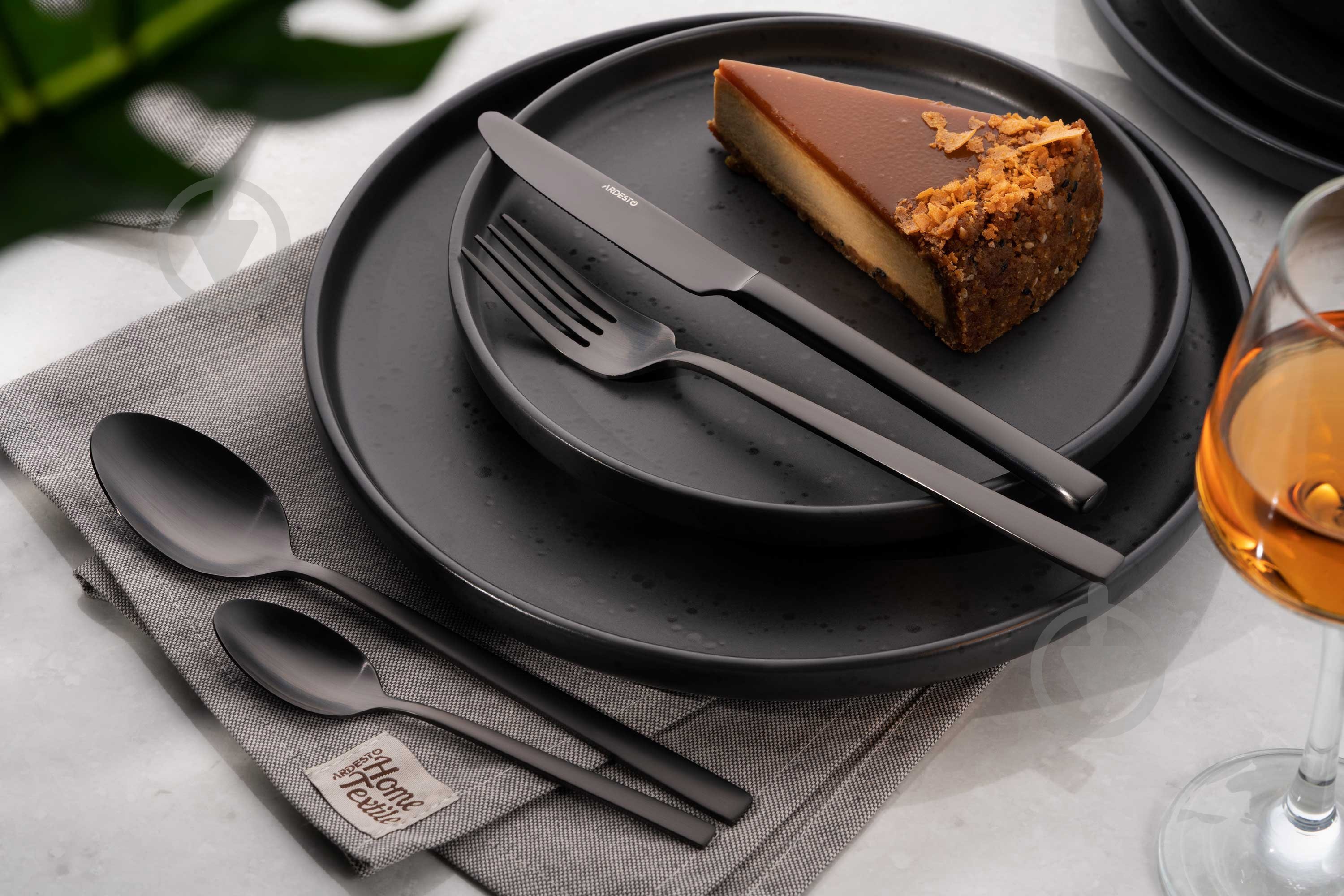 Набор столовых приборов Ardesto Black Mars Favola 4 шт. черный AR0704FSB - фото 3 Набор столовых приборов Ardesto Black Mars Favola 4 шт. черный AR0704FSB - фото 3