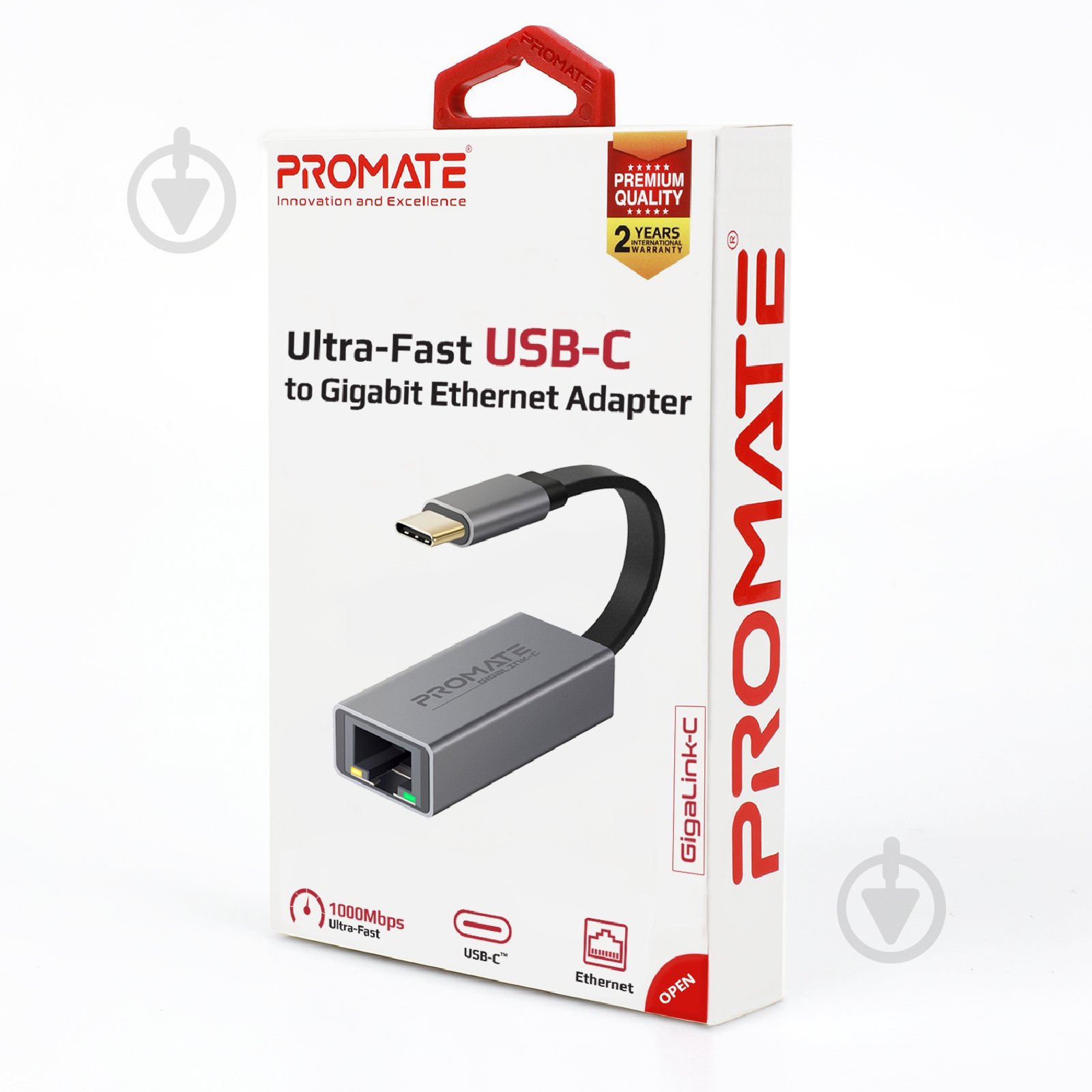 Перехідник Promate GigaLink-C USB Type-C/Ethernet 1Гбит/с 0,07 м сірий (gigalink-c.grey) - фото 6