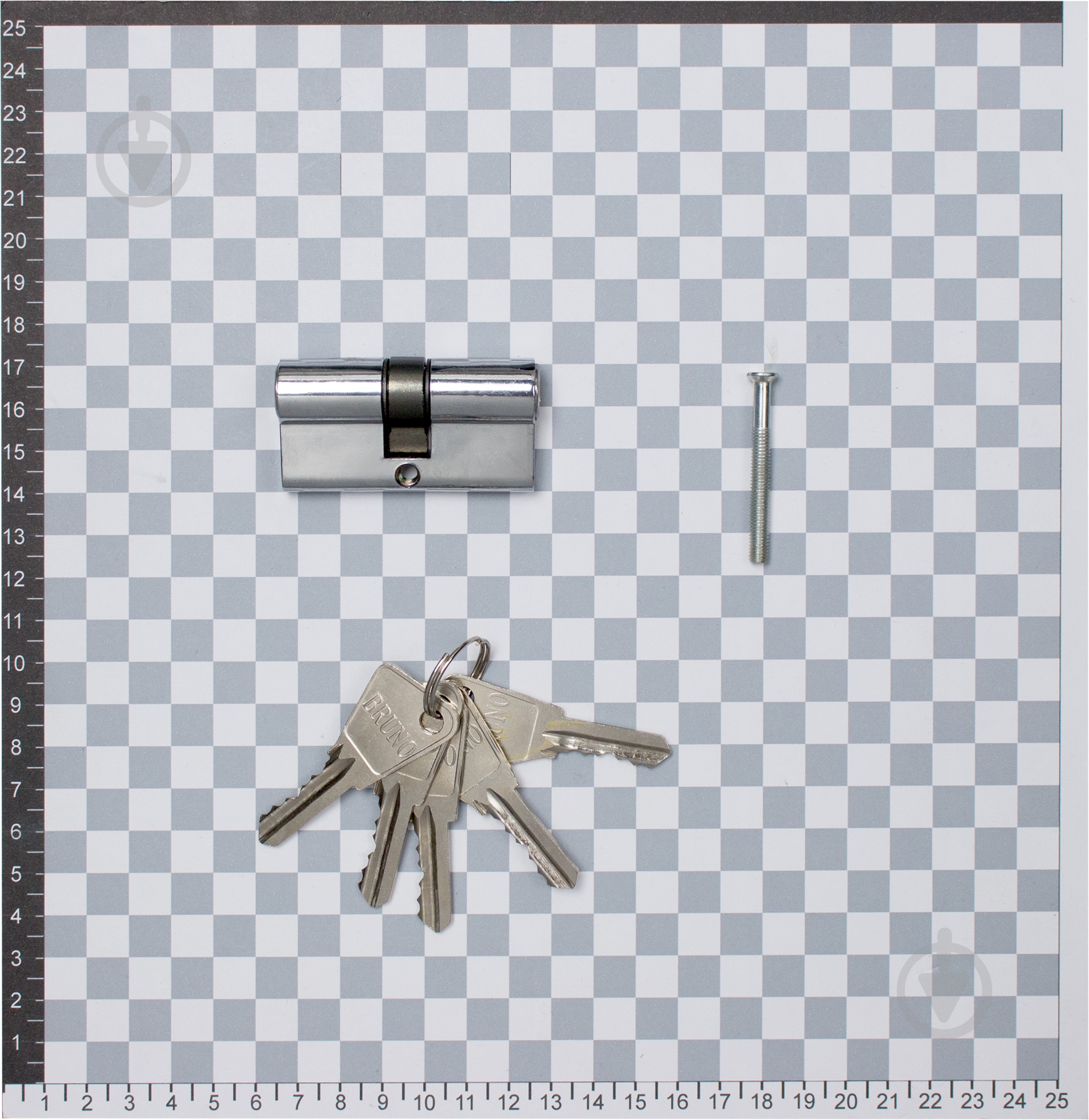 Циліндр Bruno 30x30 ключ-ключ 60 мм хром - фото 3 Циліндр Bruno 30x30 ключ-ключ 60 мм хром - фото 3