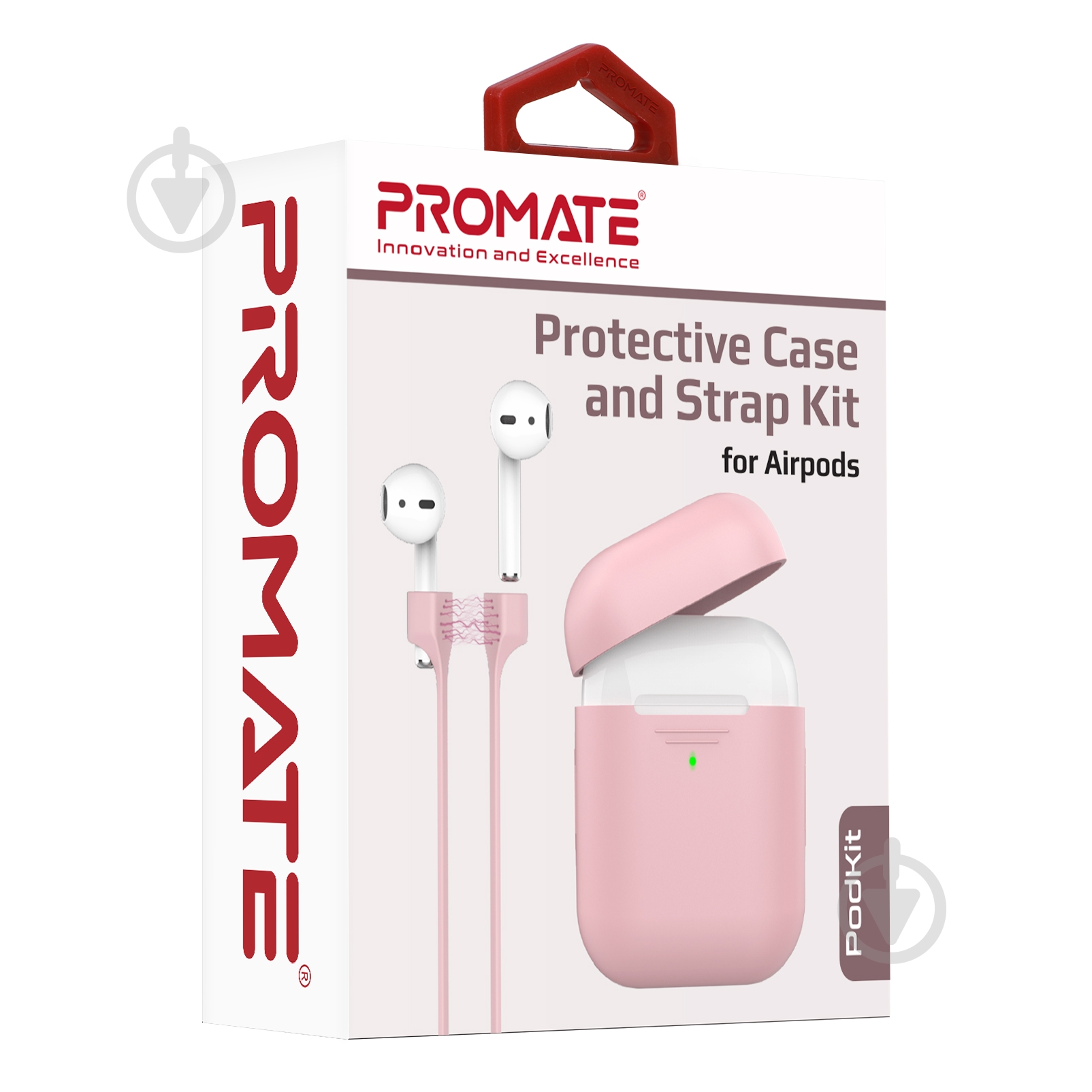 Чехол для наушников Promate PodKit для Apple AirPods pink (podkit.pink) - фото 7 Чехол для наушников Promate PodKit для Apple AirPods pink (podkit.pink) - фото 7