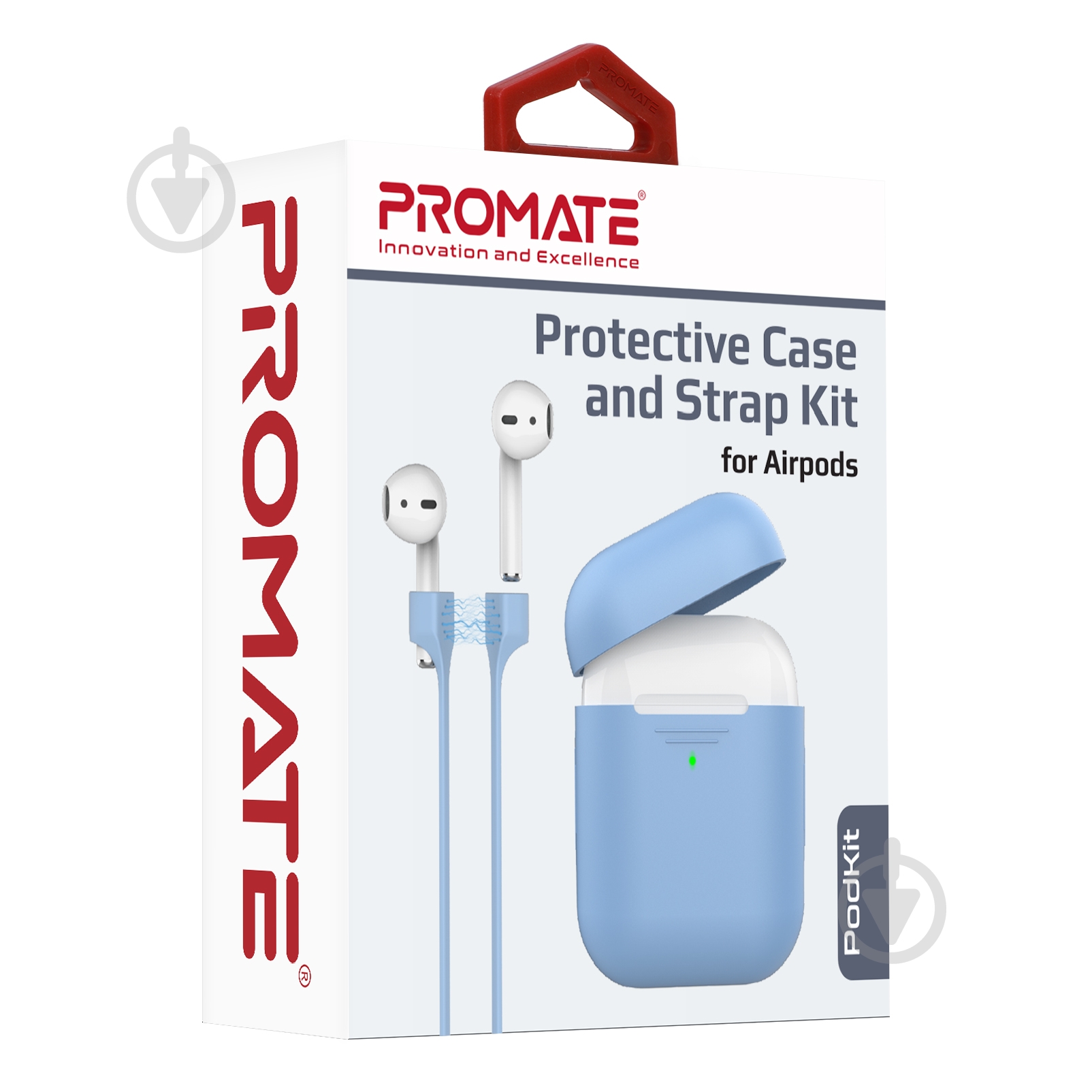 Чехол для наушников Promate PodKit для Apple AirPods blue (podkit.blue) - фото 7 Чехол для наушников Promate PodKit для Apple AirPods blue (podkit.blue) - фото 7