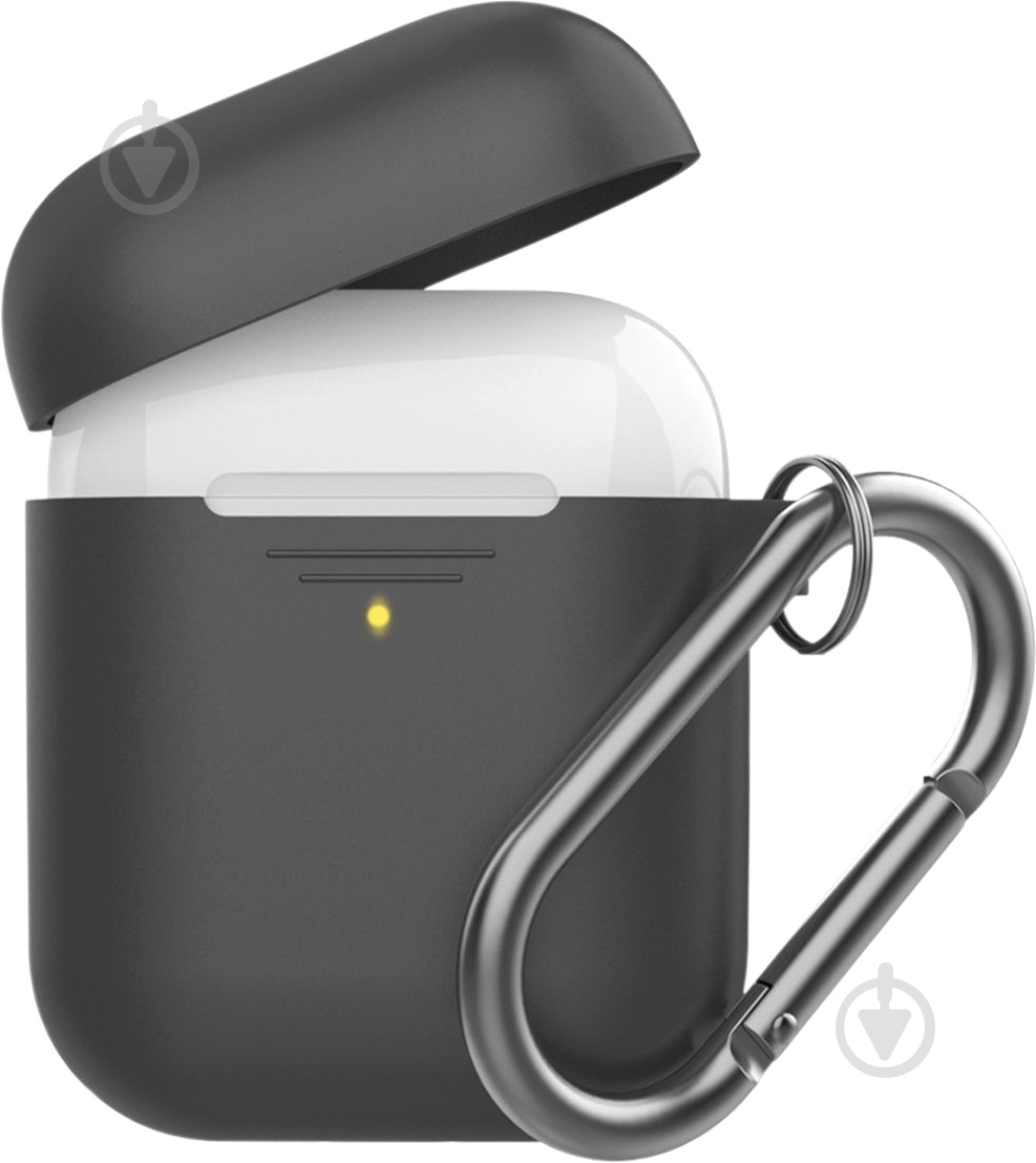 Чехол для наушников Promate GripCase для Apple AirPods black (gripcase.black) - фото 1