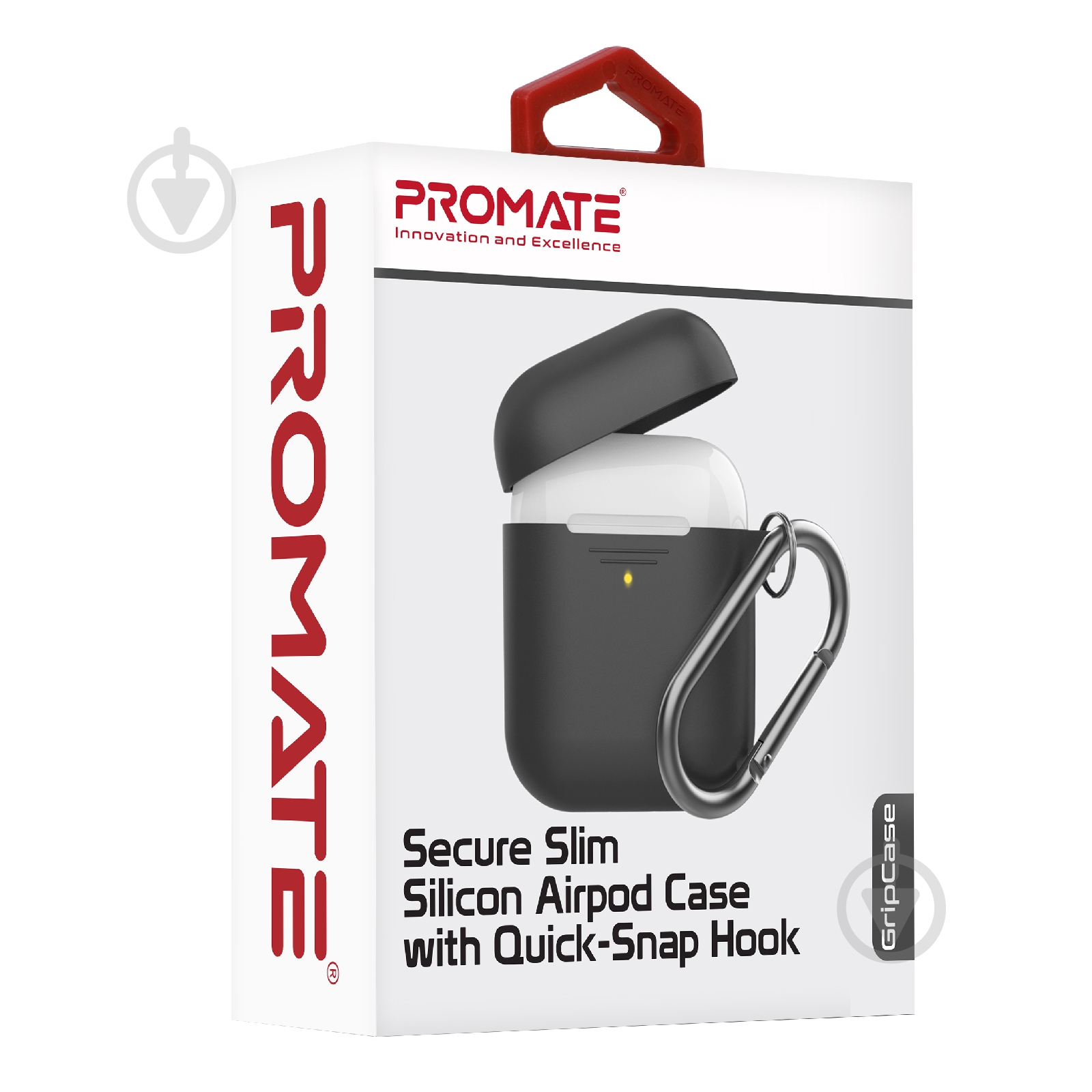 Чехол для наушников Promate GripCase для Apple AirPods black (gripcase.black) - фото 6