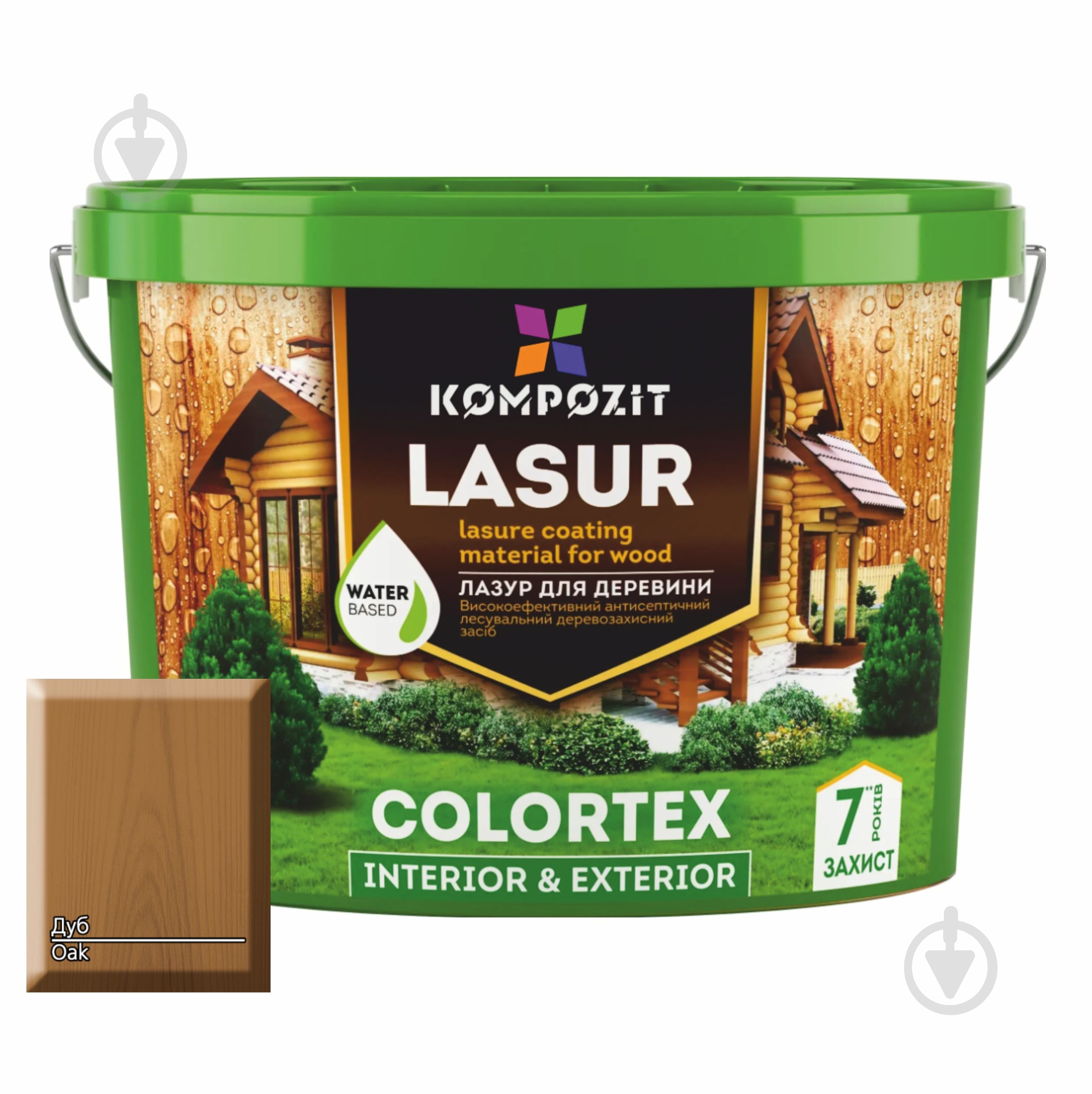 Лазурь Kompozit Colortex дуб полуглянец 2,5 л - фото 1