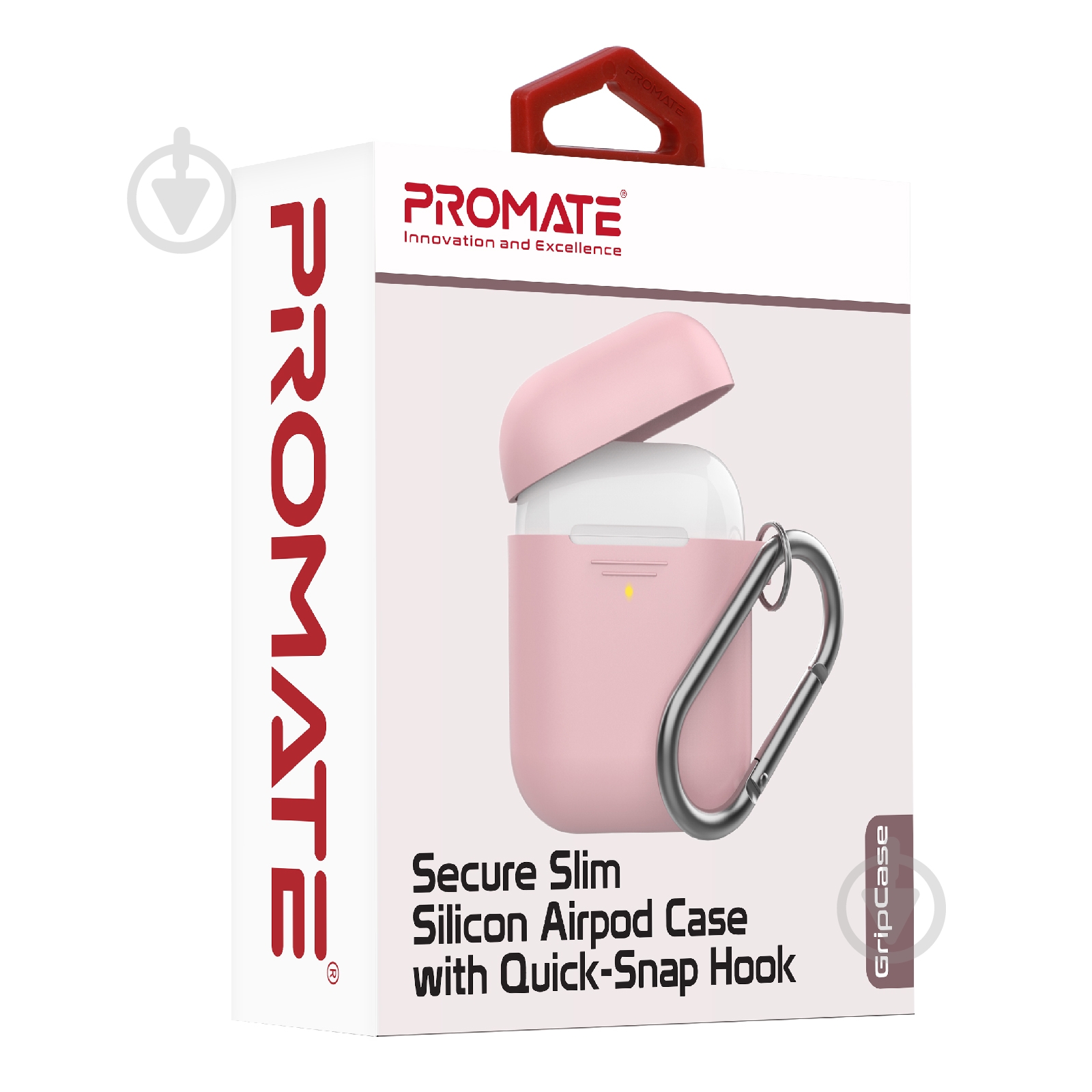 Чохол для навушників Promate GripCase для Apple AirPods pink (gripcase.pink) - фото 6 Чохол для навушників Promate GripCase для Apple AirPods pink (gripcase.pink) - фото 6