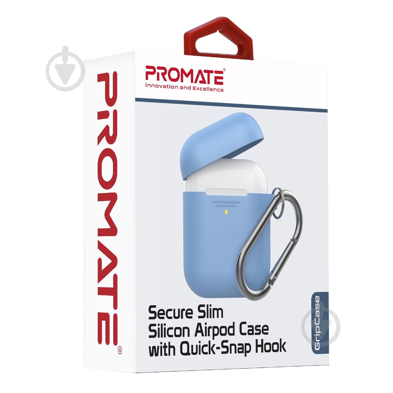 Чехол Promate GripCase для Apple AirPods blue (gripcase.blue) - фото 6 Чехол Promate GripCase для Apple AirPods blue (gripcase.blue) - фото 6