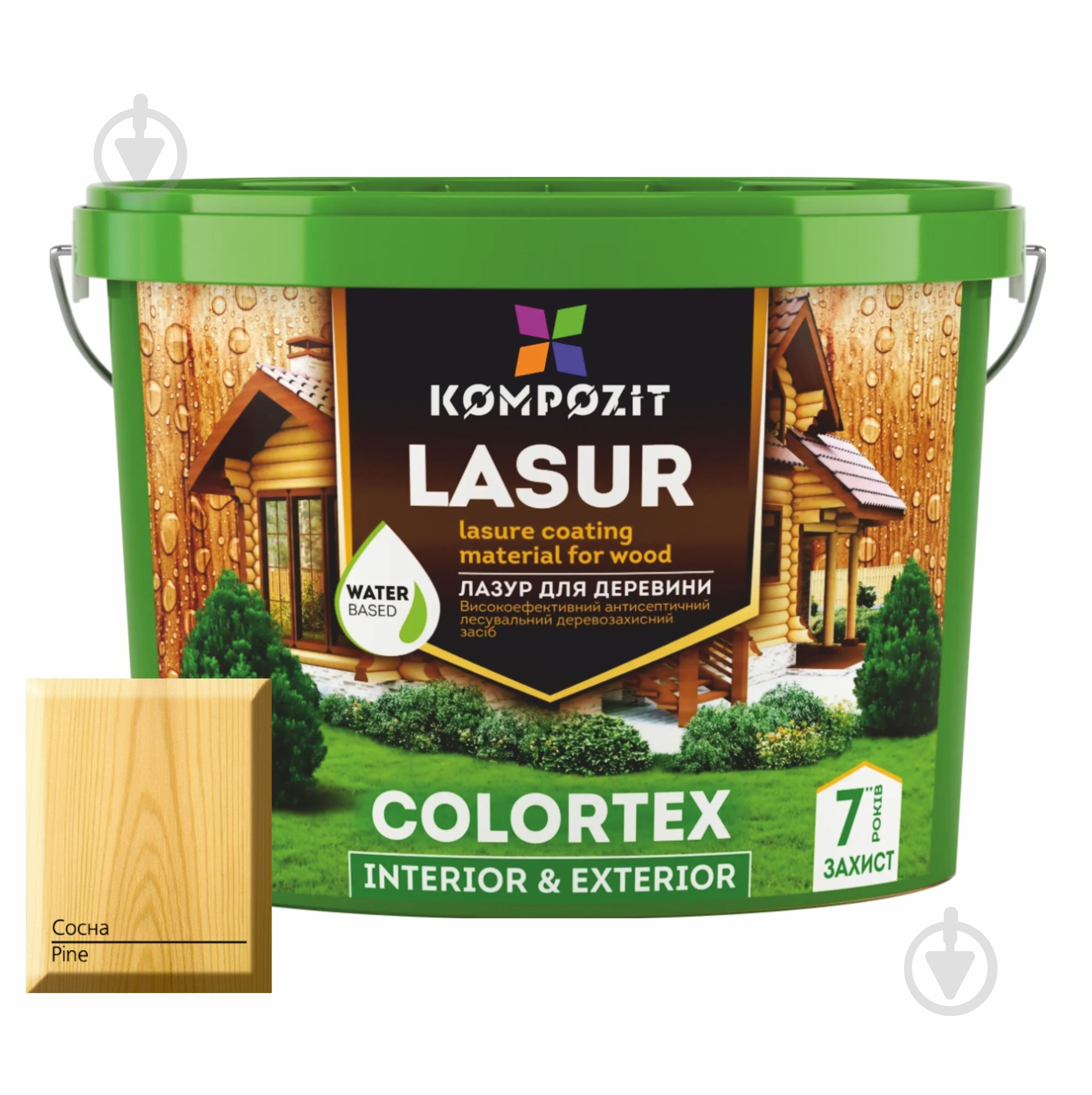 Лазурь Kompozit Colortex сосна полуглянец 2,5 л - фото 1