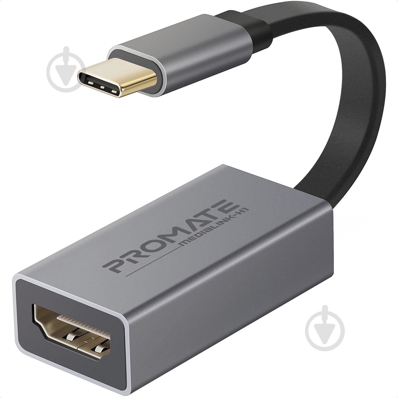 Адаптер Promate MediaLink-H1 Type-C to 4K HDMI 30Hz сірий (medialink-h1.grey) - фото 1
