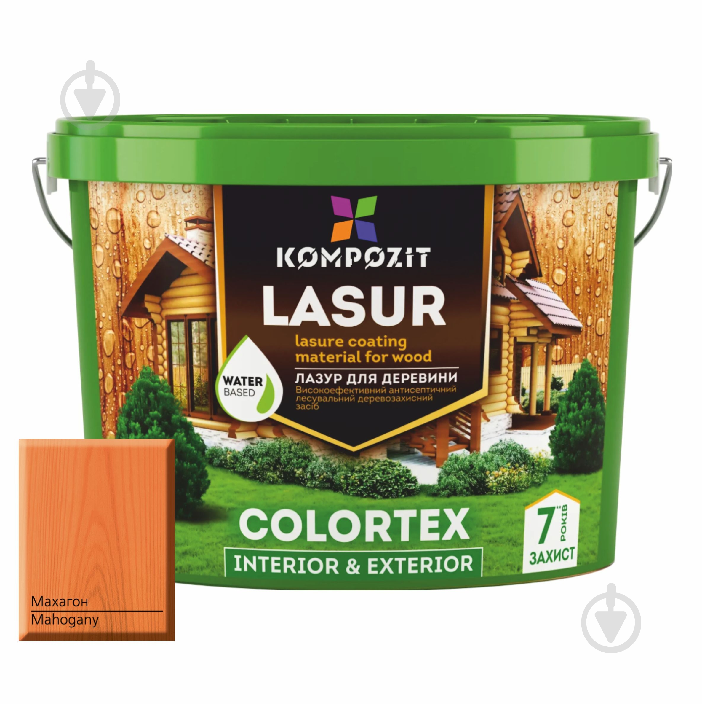 Лазурь Kompozit Colortex махагон полуглянец 2,5 л - фото 1