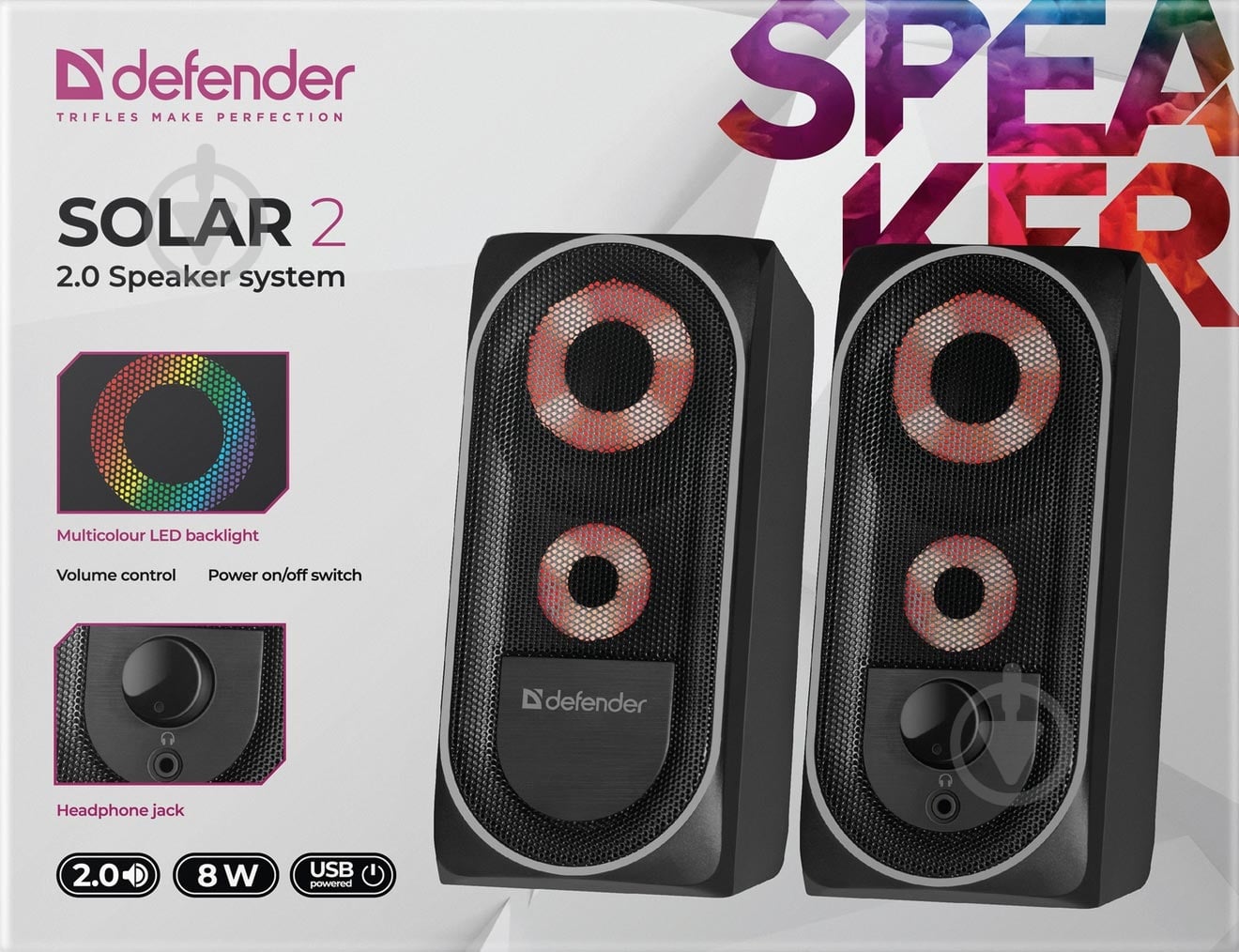 Акустична система Defender Solar 2 2.0 black 65402 - фото 5