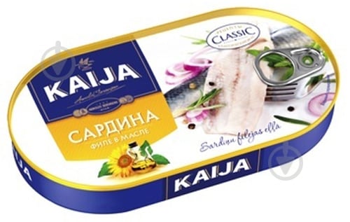 Консерва Kaija Сардина філе в олії 170 г - фото 1 Консерва Kaija Сардина філе в олії 170 г - фото 1
