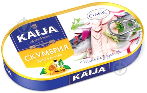 Консерва Kaija Скумбрия филе в масле 170 г - фото 1