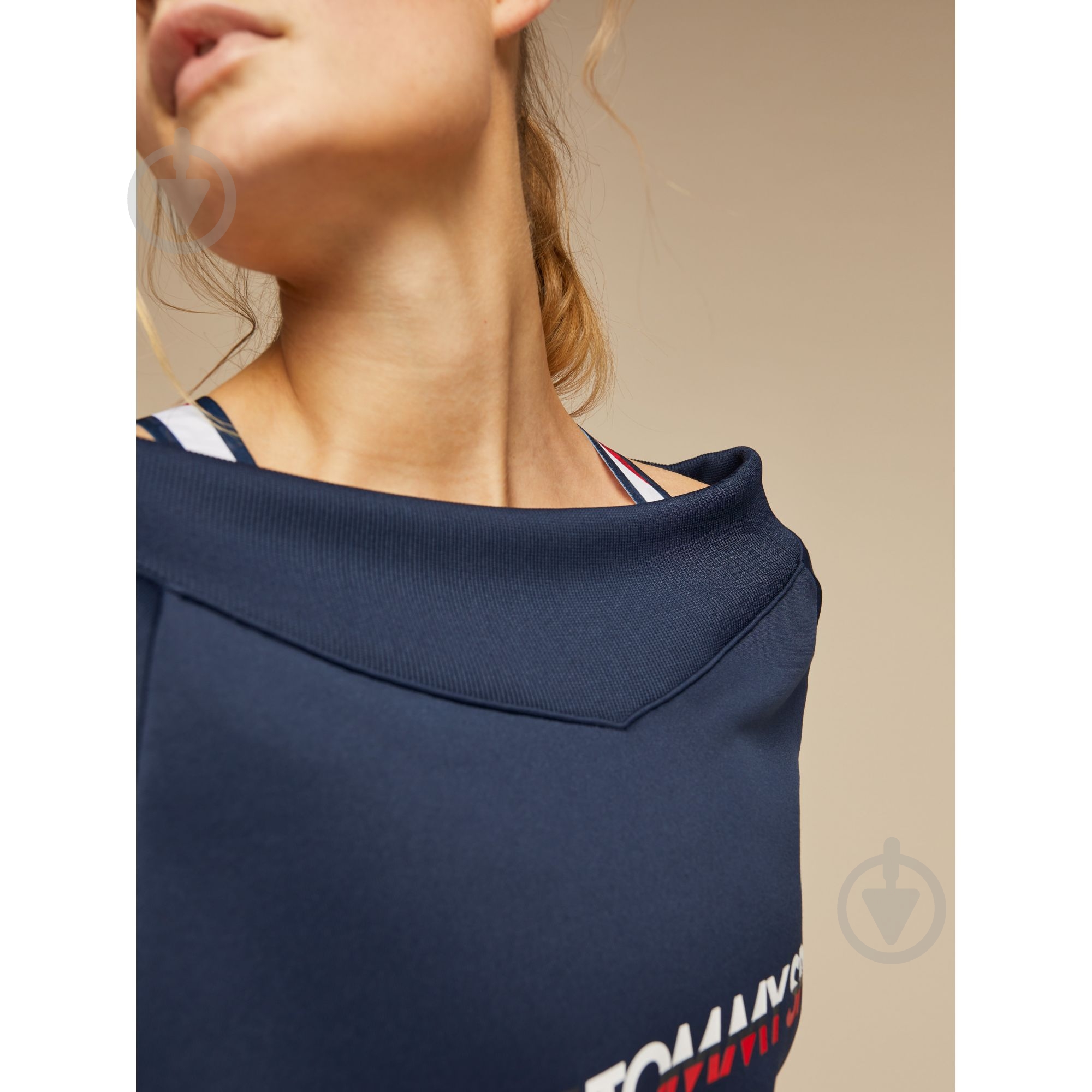 Джемпер Tommy Hilfiger CROP V NECK SWEATER WITH TAPE S10S100363401 р. S темно-синий - фото 3
