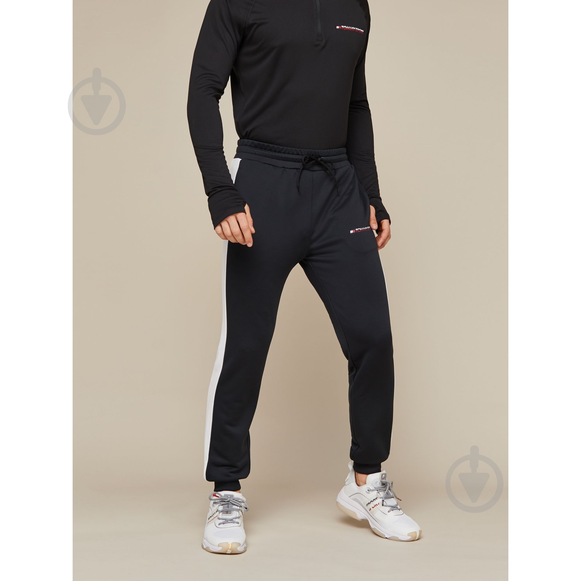 Брюки Tommy Hilfiger TRACK PANT LOGO S20S200296099 р. S черный - фото 1