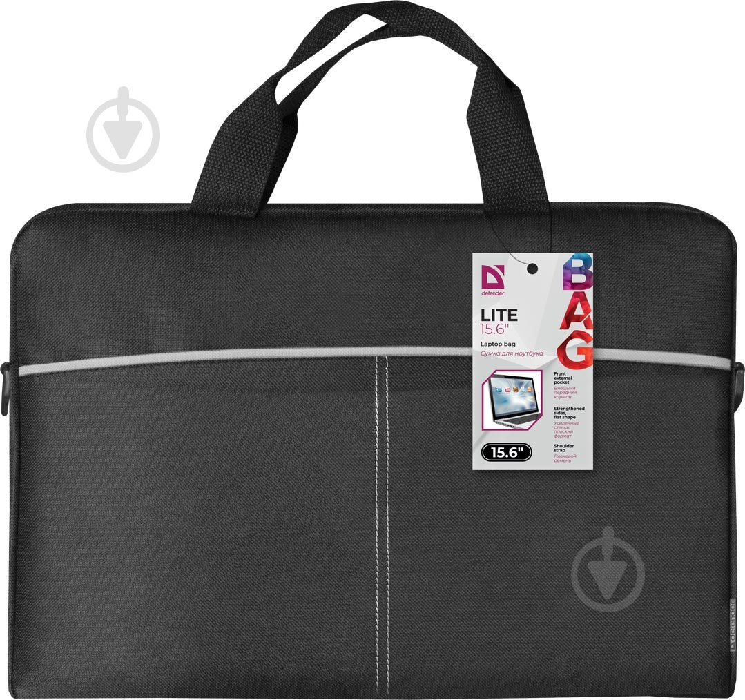 Сумка для ноутбука Defender Lite 15.6" black (26086) - фото 3 Сумка для ноутбука Defender Lite 15.6" black (26086) - фото 3