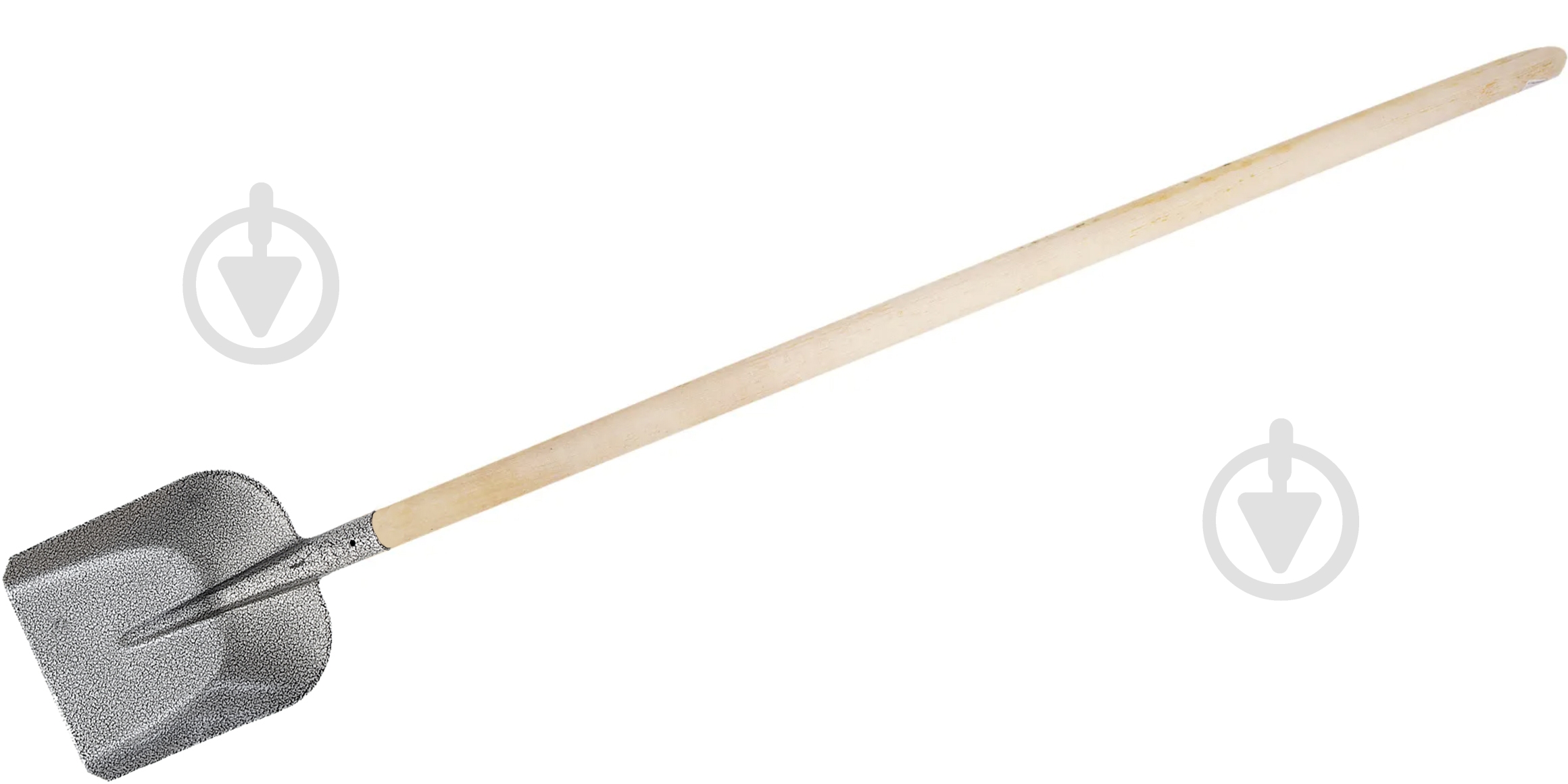 Лопата совковая серая с черенком - фото 1