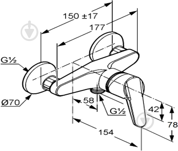 Смеситель для душа Kludi D-Vise 378420590 - фото 4 Смеситель для душа Kludi D-Vise 378420590 - фото 4
