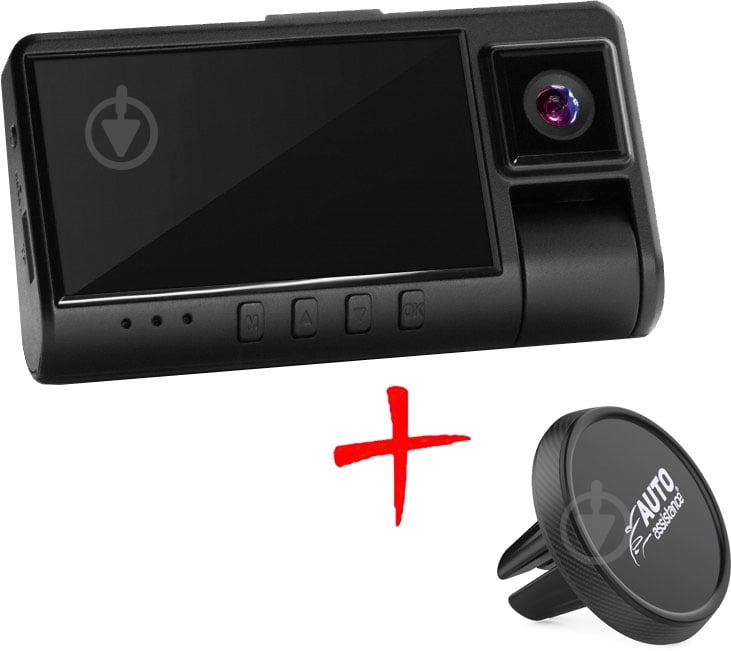 Комплект видеорегистратор GT R Twin 2 камеры 3" + AA-M02 Auto Assistance - фото 1