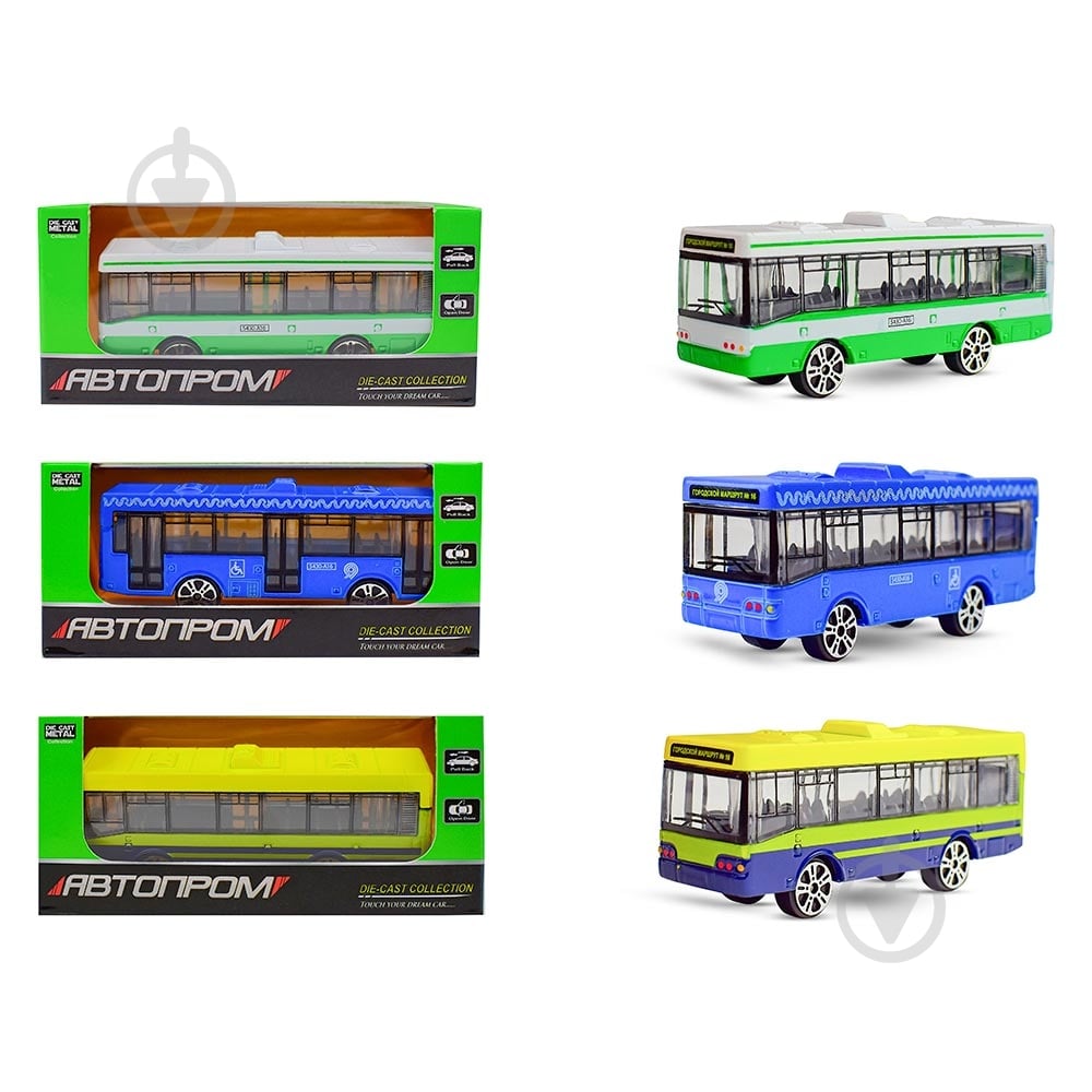 Автомодель Автопром 1:64 7655 Автобус Икарус в ассортименте - фото 1