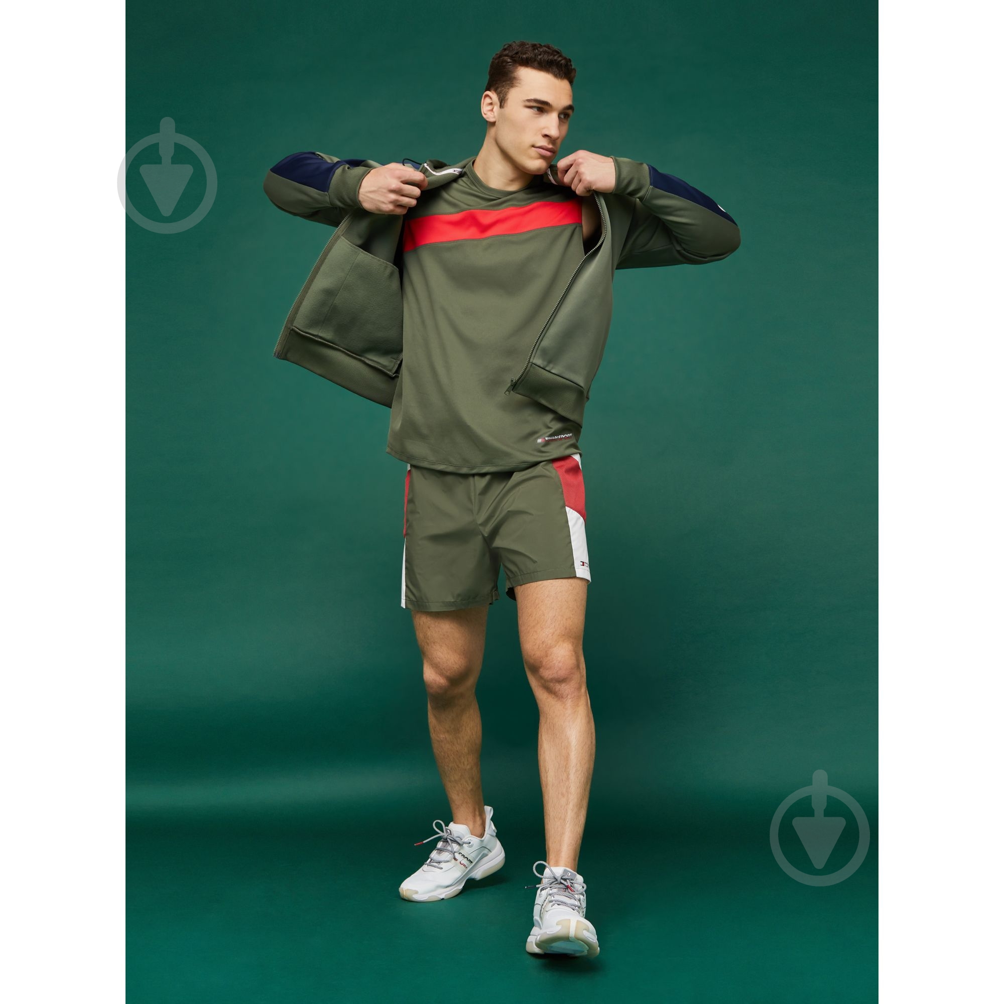 Джемпер Tommy Hilfiger BLOCK FLEECE FULL ZIP HOOD S20S200271302 р. S оливковий - фото 4