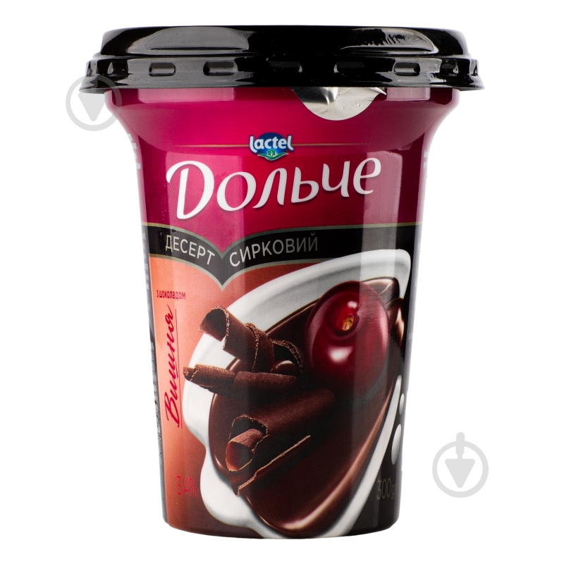 Десерт Дольче творожный с наполнителями вишня и шоколад 300 г - фото 1