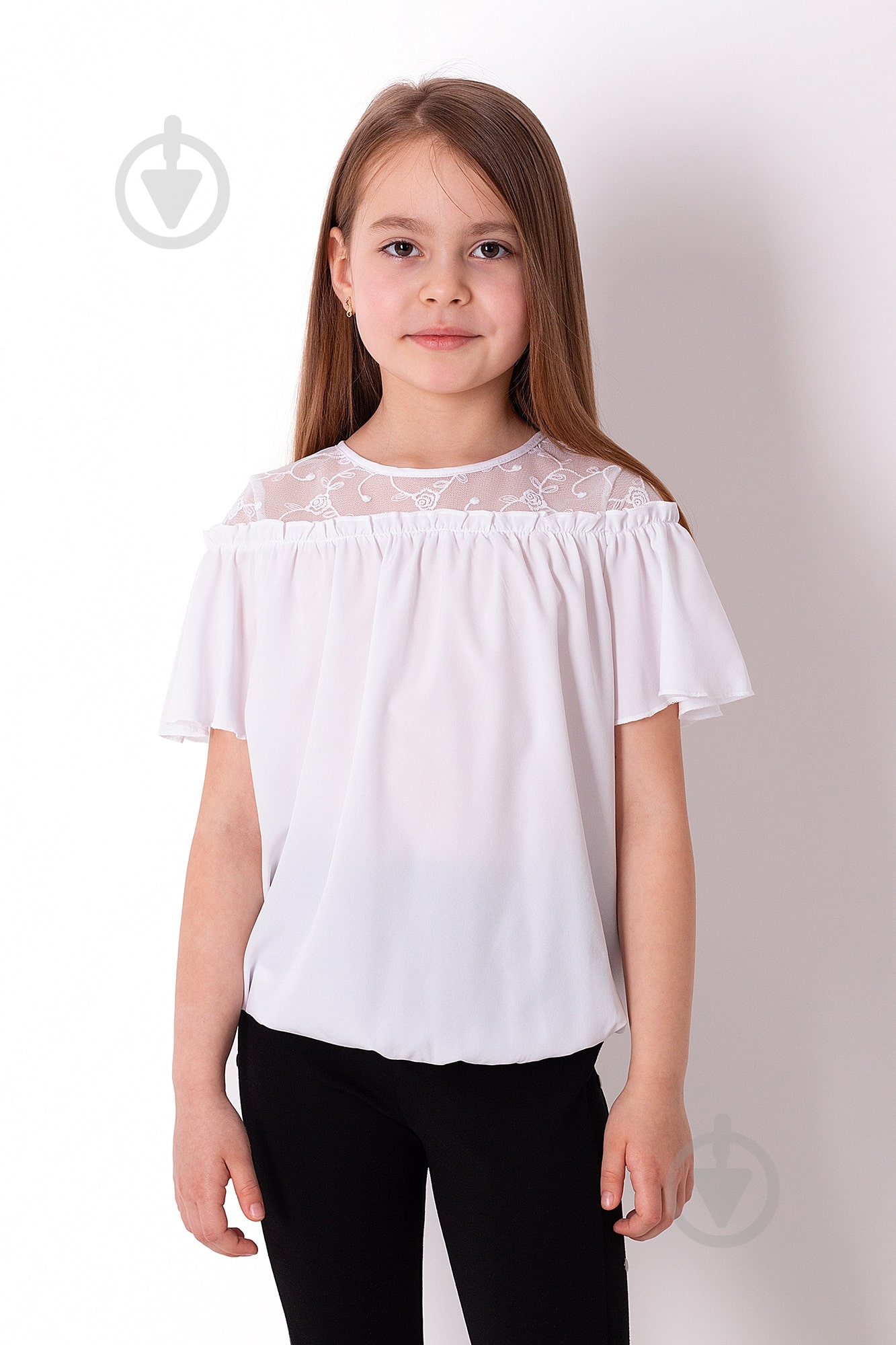 Блуза Mevis р.140 молочный 3797 - фото 1 Блуза Mevis р.140 молочный 3797 - фото 1