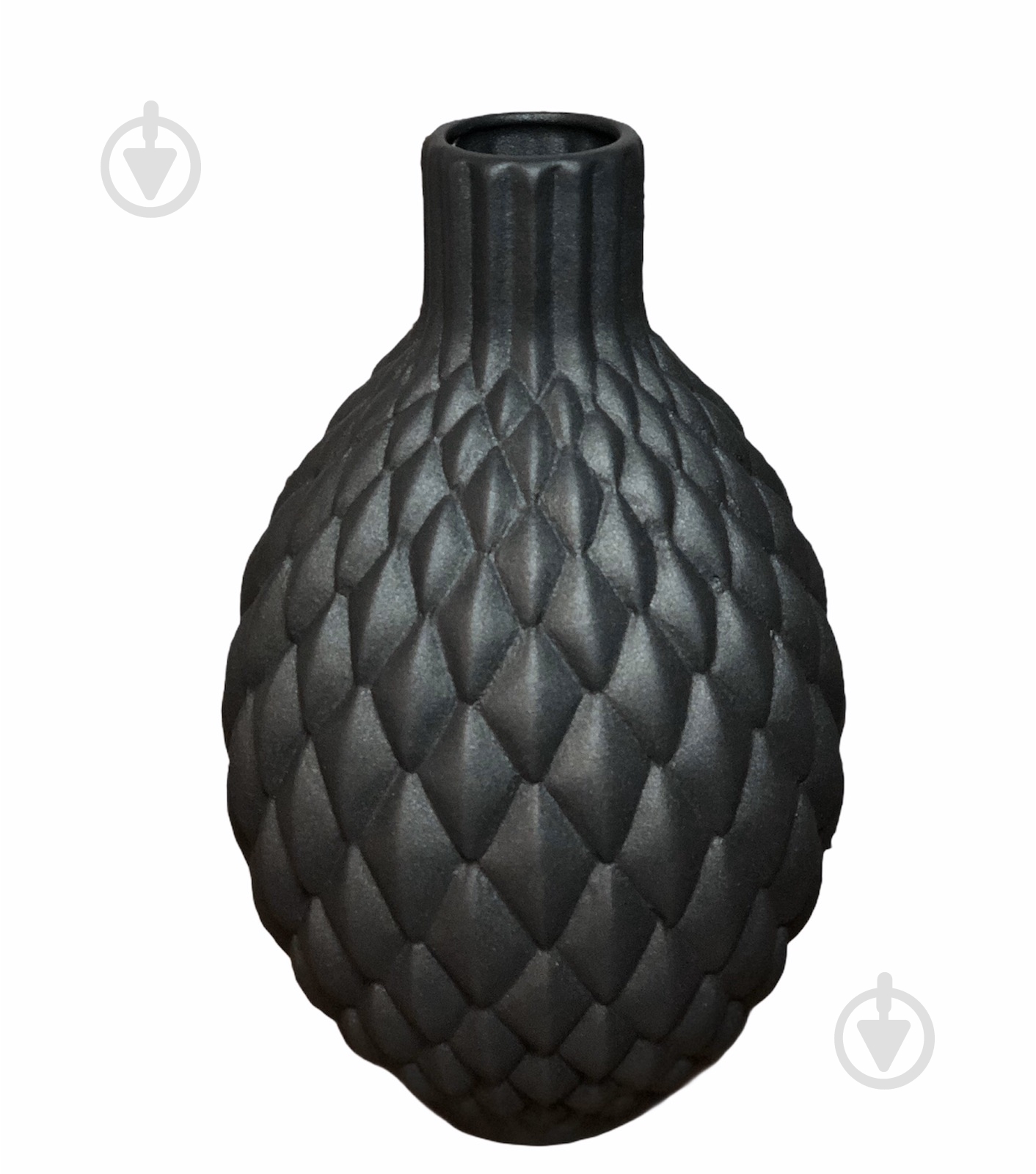 Ваза керамическая Nana ceramics Квин 26 см муар черный - фото 1 Ваза керамическая Nana ceramics Квин 26 см муар черный - фото 1