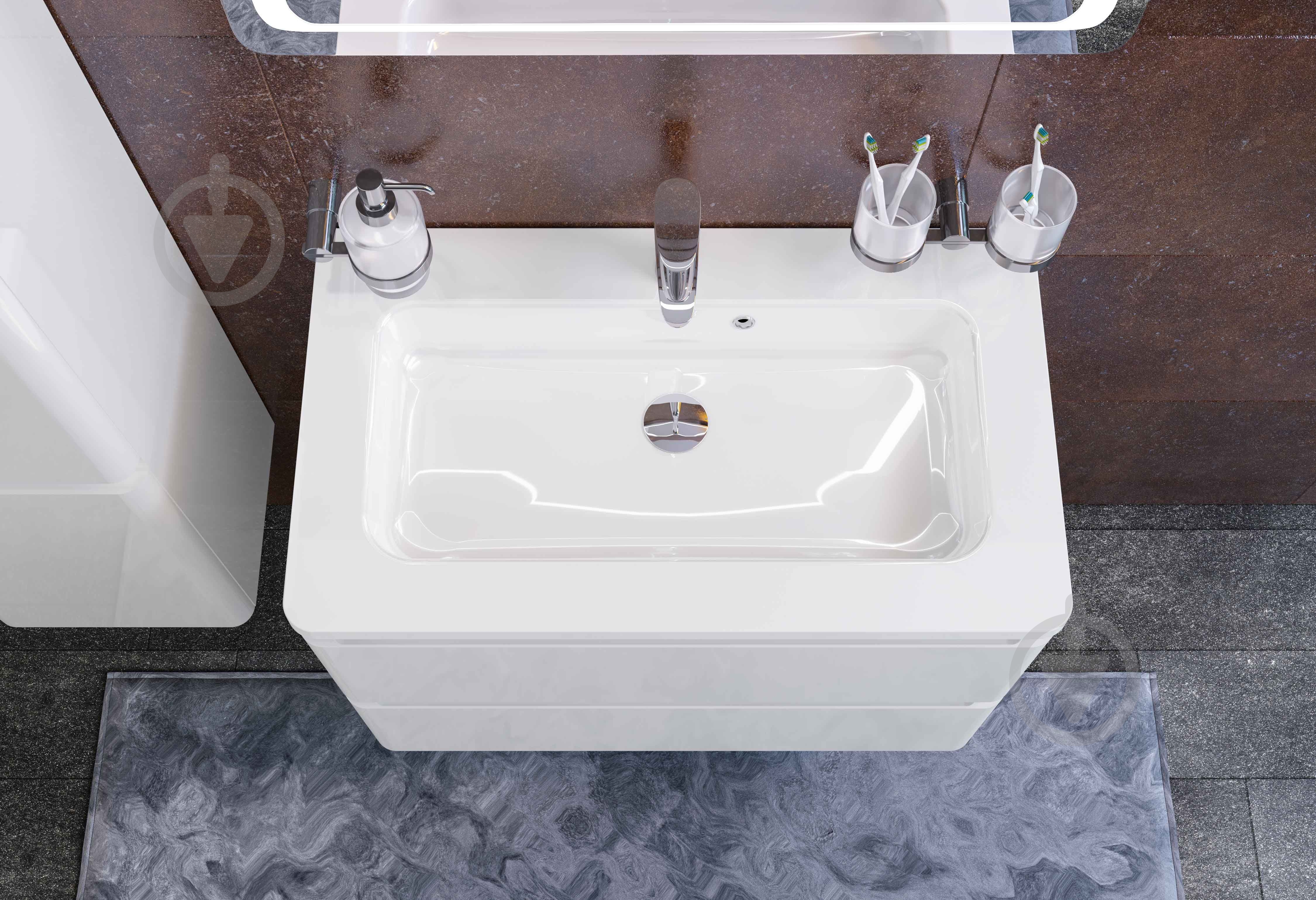 Тумба підлогова Aqua Rodos Accent біла 60 см під умивальник зі штучного каменя Альфа 60 та мармуру Accent - фото 7