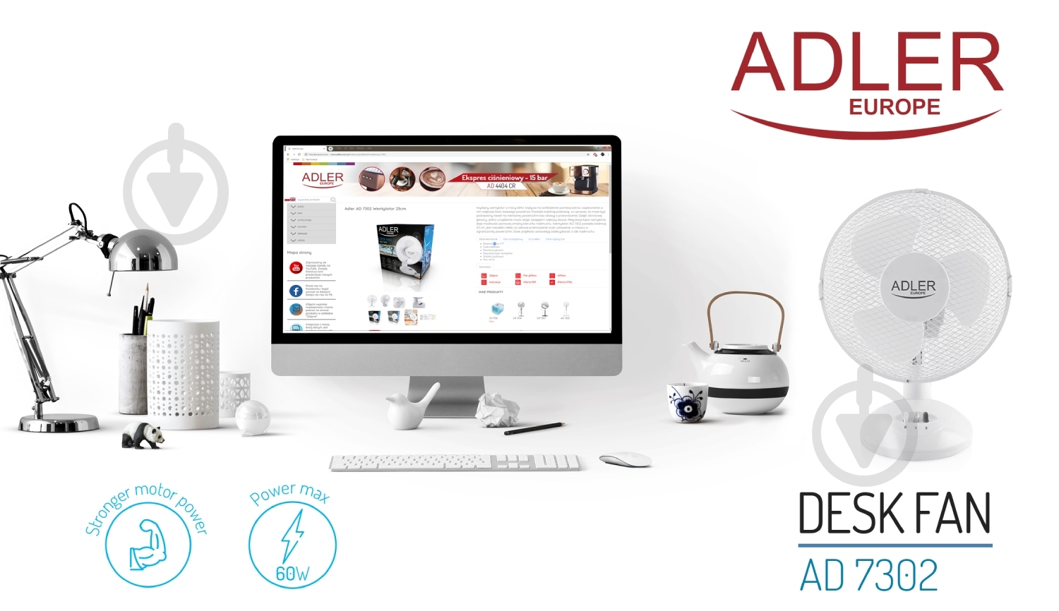 Вентилятор настільний Adler AD 7302 - фото 9