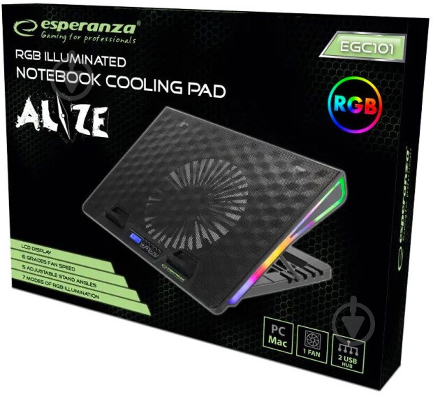 Подставка для ноутбука Esperanza Alize Notebook Cooling Pad (EGC101) - фото 5 Подставка для ноутбука Esperanza Alize Notebook Cooling Pad (EGC101) - фото 5