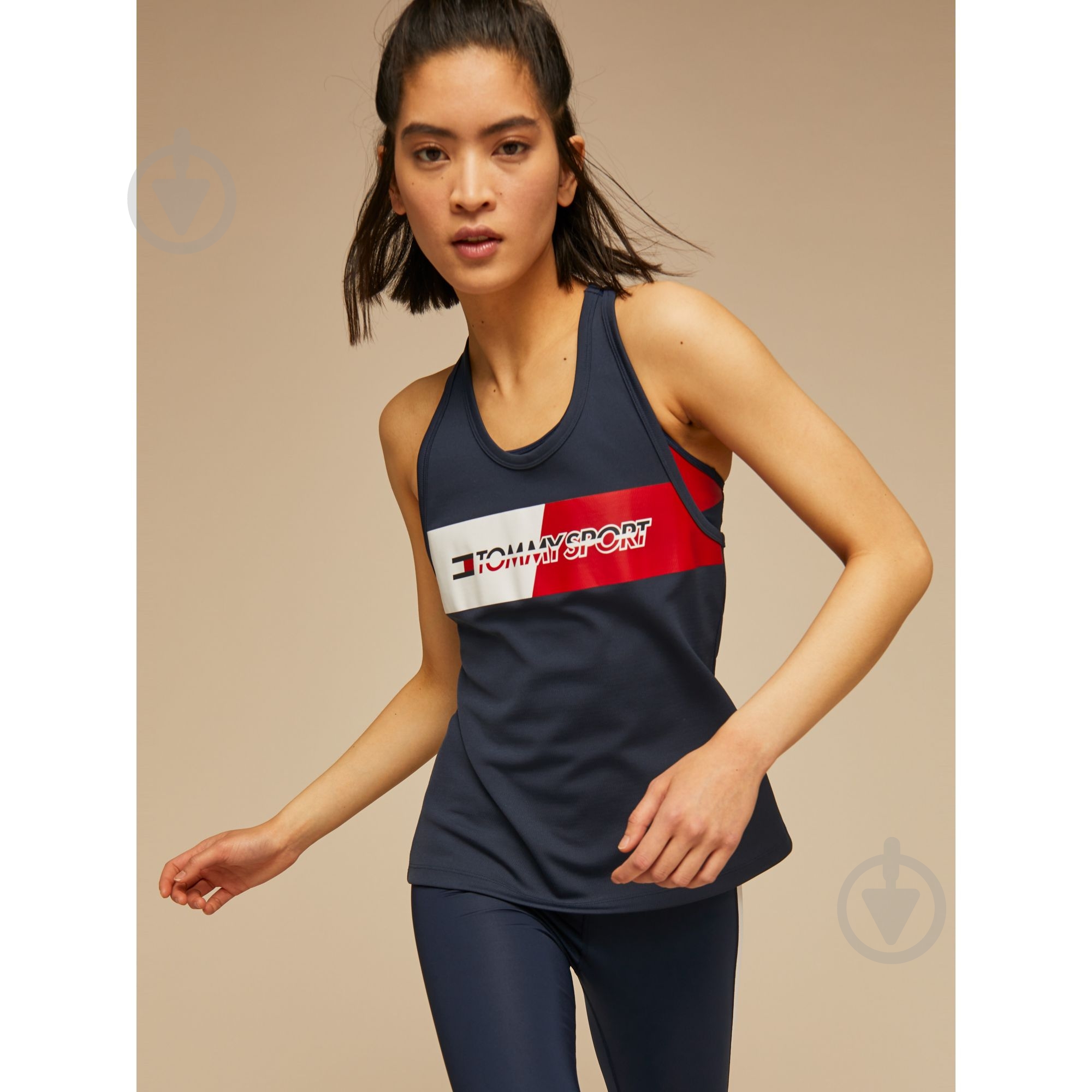 Майка Tommy Hilfiger GRAPHIC FLAG TANK TOP S10S100298401 р.XS темно-синий - фото 1