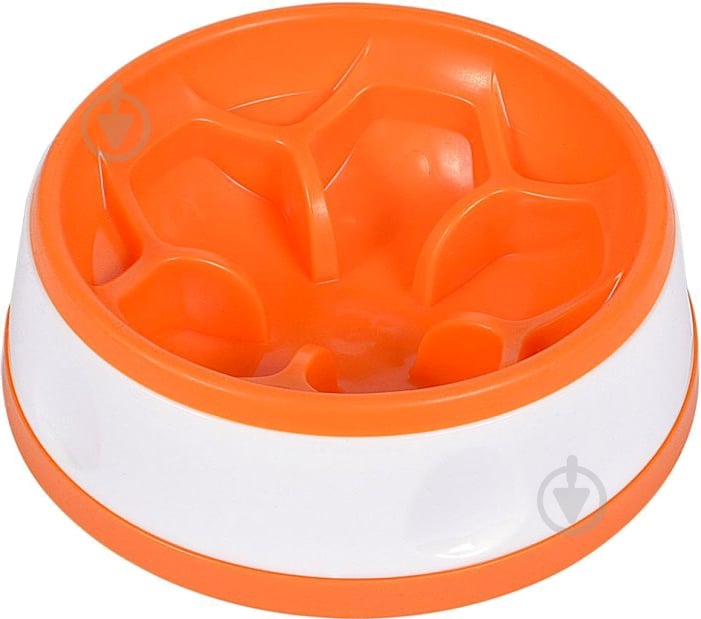 Миска-цветок AnimAll круглая 0273 для медленного питания 300 мл оранжевая/белая (6914068020273) - фото 1 Миска-цветок AnimAll круглая 0273 для медленного питания 300 мл оранжевая/белая (6914068020273) - фото 1