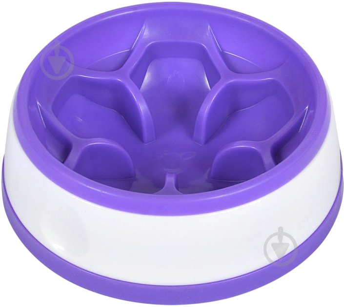 Миска-квітка AnimAll кругла 0280 для повільного харчування 300 мл лавандова/біла (6914068020280) - фото 1