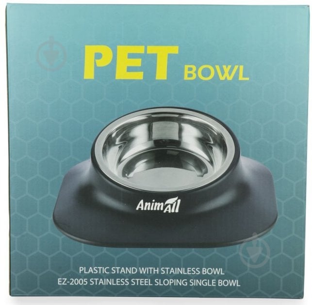 Миска AnimAll металлическая 0466 на подставке 420 мл (2000981200466) - фото 3