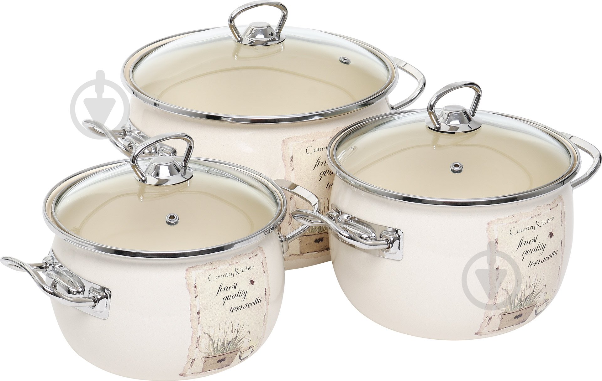 Набор кастрюль Idilia Цветник 6 предметов - фото 1 Набор кастрюль Idilia Цветник 6 предметов - фото 1