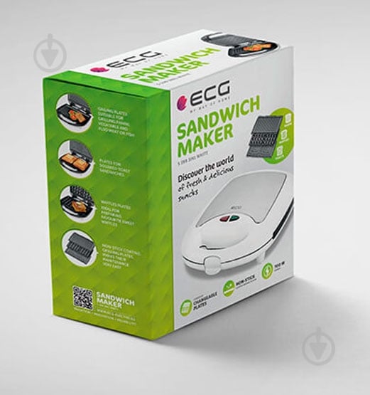 Сэндвичница ECG S 399 3in1 White - фото 7