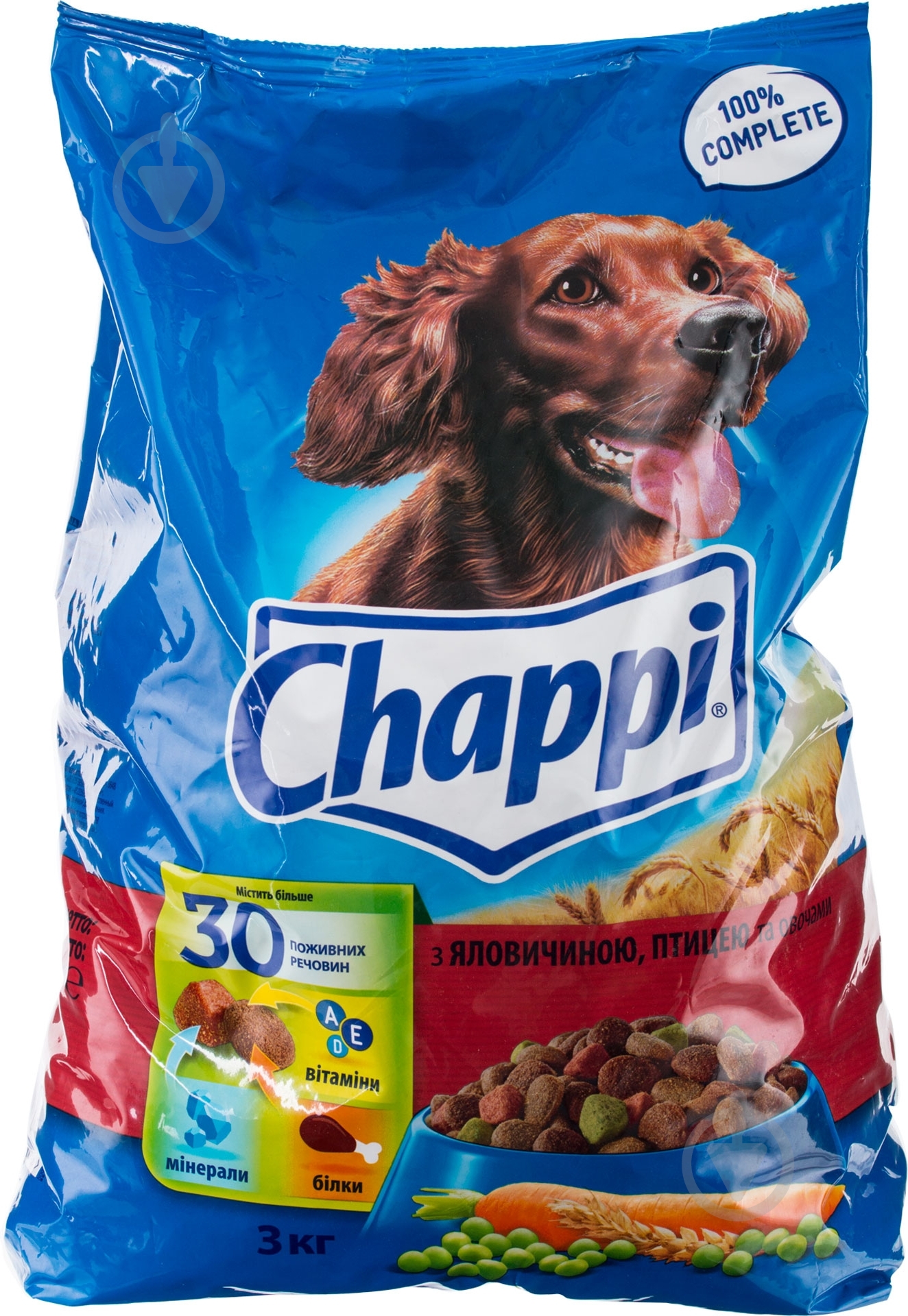 Корм для всех пород Chappi Говядина и птица 3 кг 3 кг - фото 1 Корм для всех пород Chappi Говядина и птица 3 кг 3 кг - фото 1