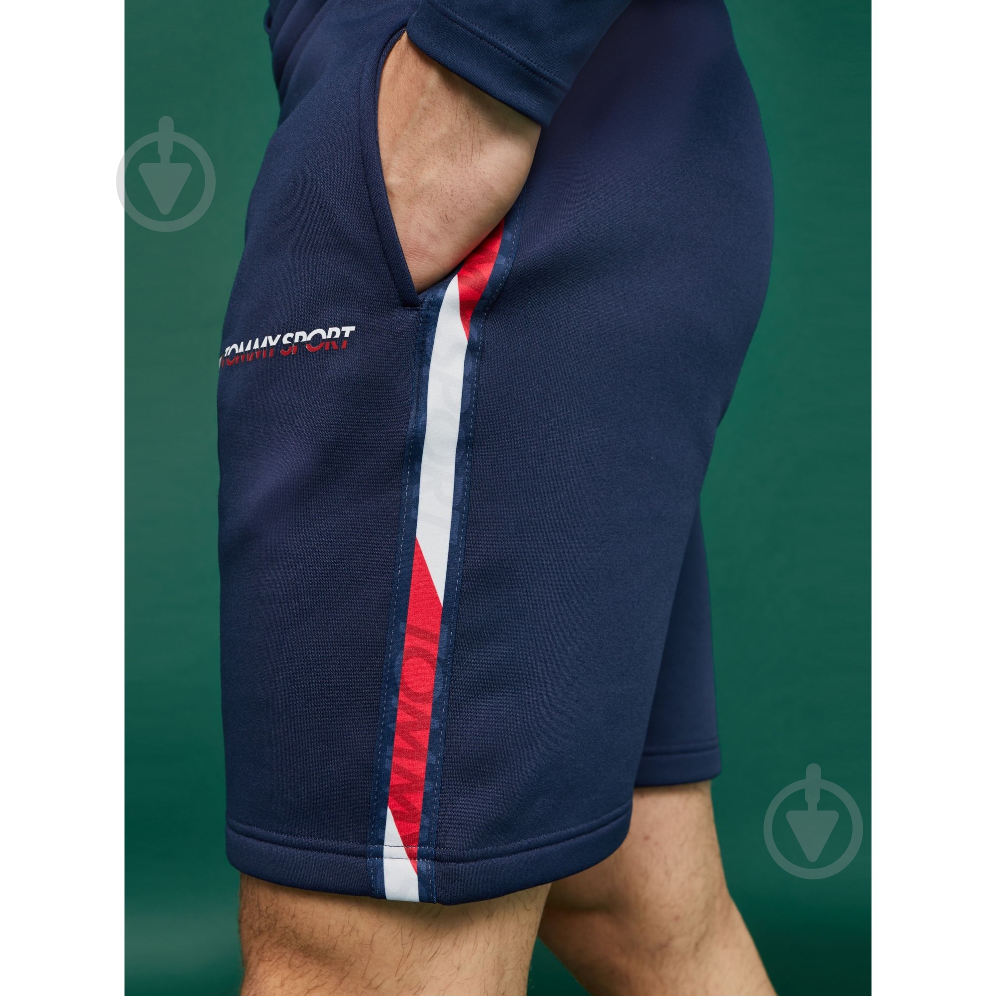 Шорты Tommy Hilfiger FLEECE SHORTS WITH TAPE 9" S20S200214401 р. L темно-синий - фото 3