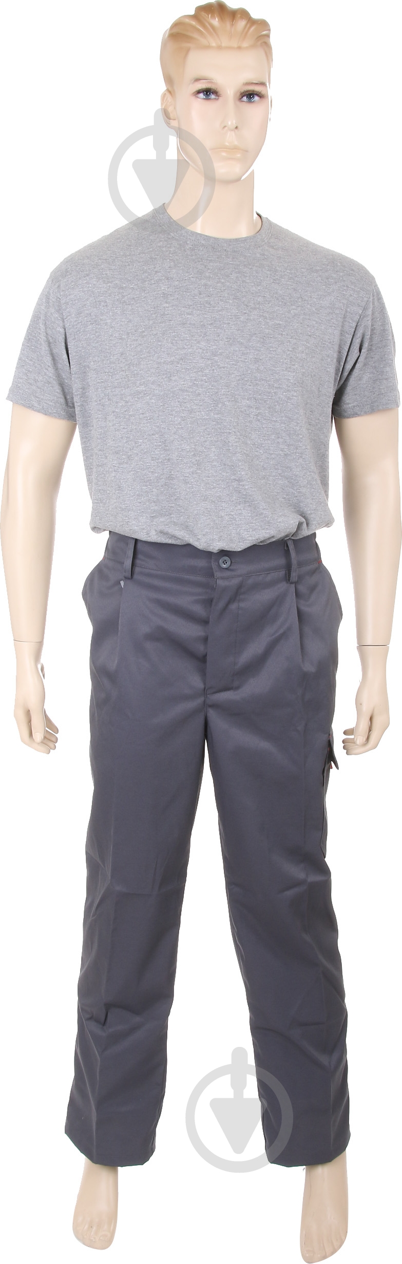 Брюки рабочие TORNADO Люксор р. L рост 5-6 серый с красными вставками - фото 1