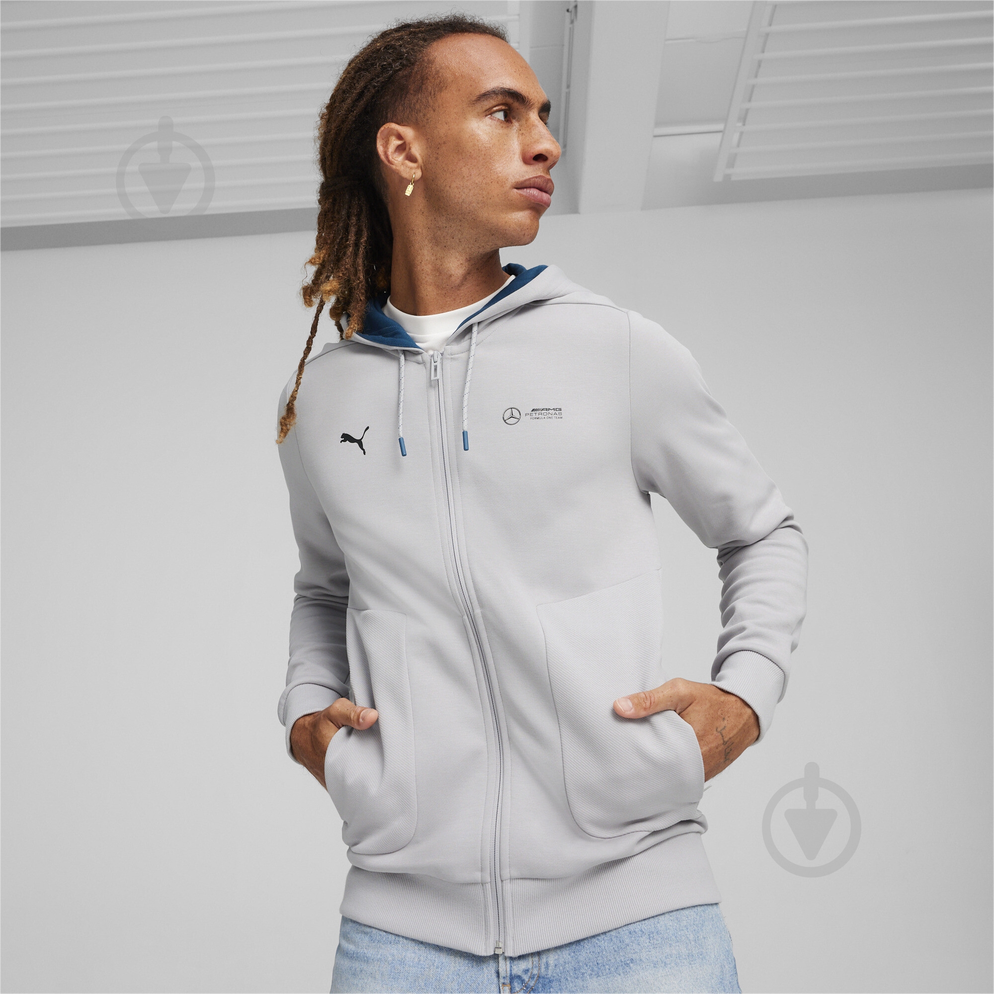 Джемпер Puma MAPF1 HOODED SWEAT JACKET 62374402 р.M серый - фото 3