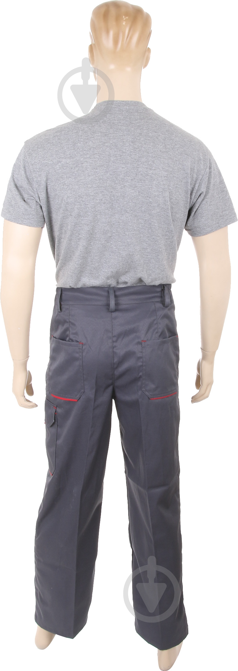 Брюки рабочие TORNADO Люксор р. XXXXL рост 5-6 серый с красными вставками - фото 3