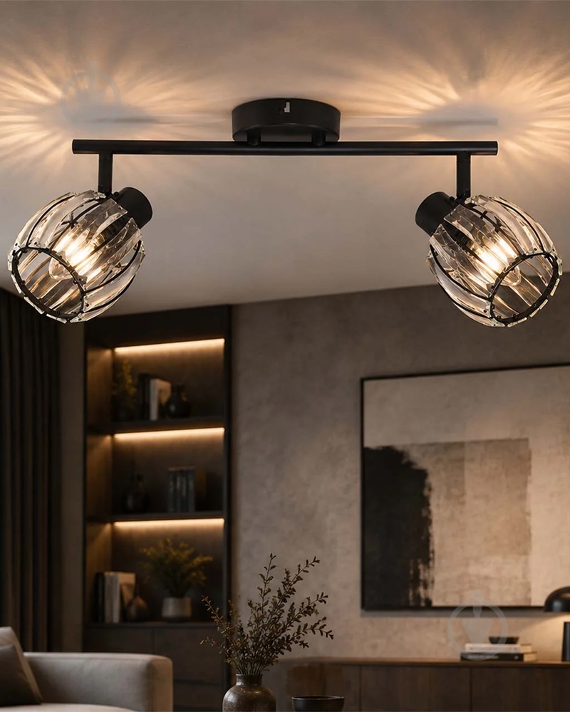 Спот Goldlux Alanya 2x10 Вт E14 черный 343994 - фото 2