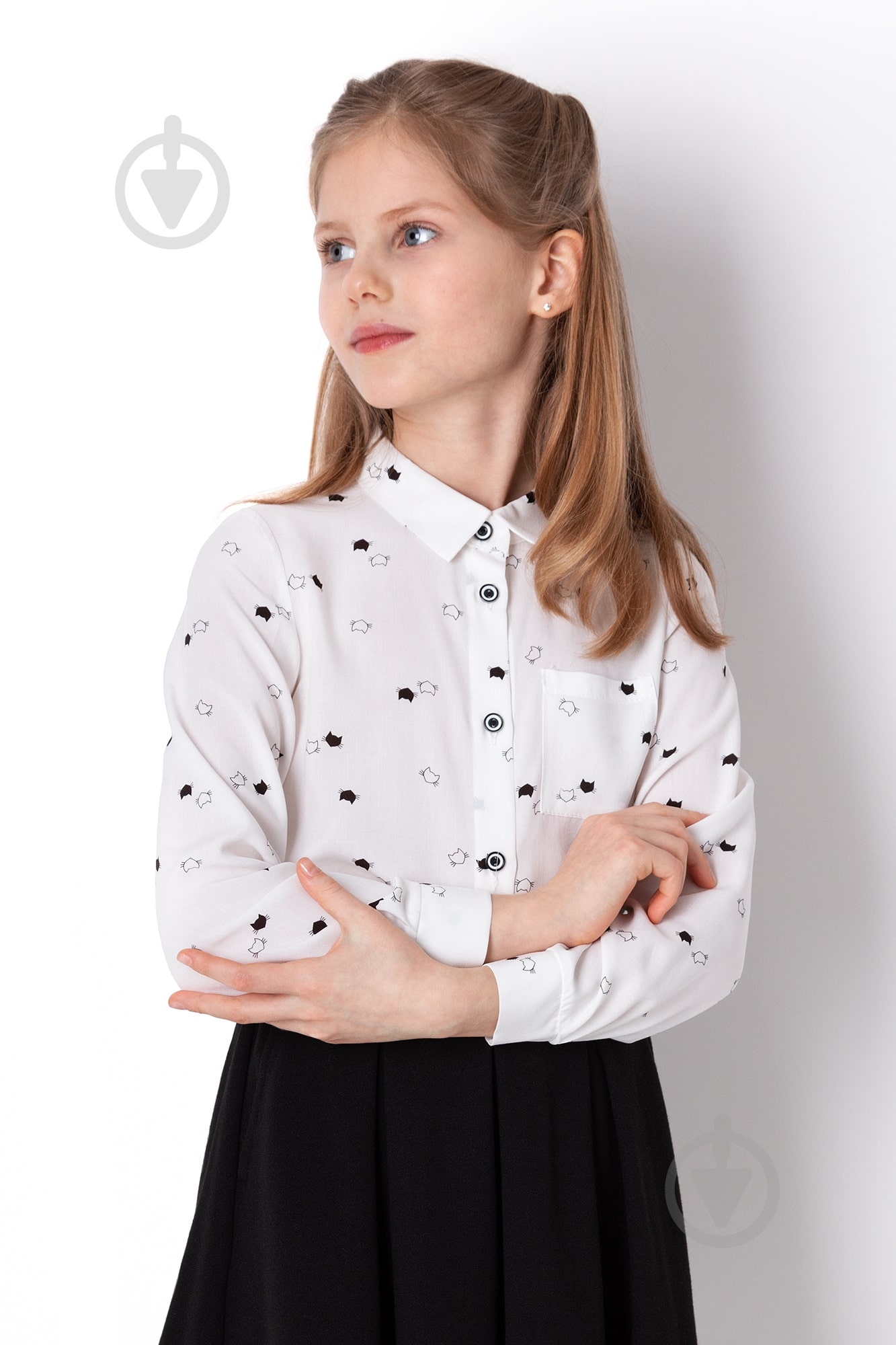 Блуза Mevis р.116 белый 4352 - фото 1