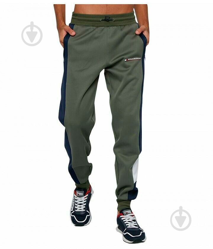 Брюки Tommy Hilfiger BLOCKED FLEECE PANT CUFFED S20S200211302 р. M оливковый - фото 4