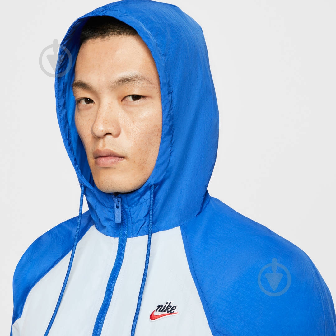 Ветровка мужская демисезонная Nike M NSW HE WR JKT WVN SIGNATURE CJ4358-407 р.M синяя - фото 6