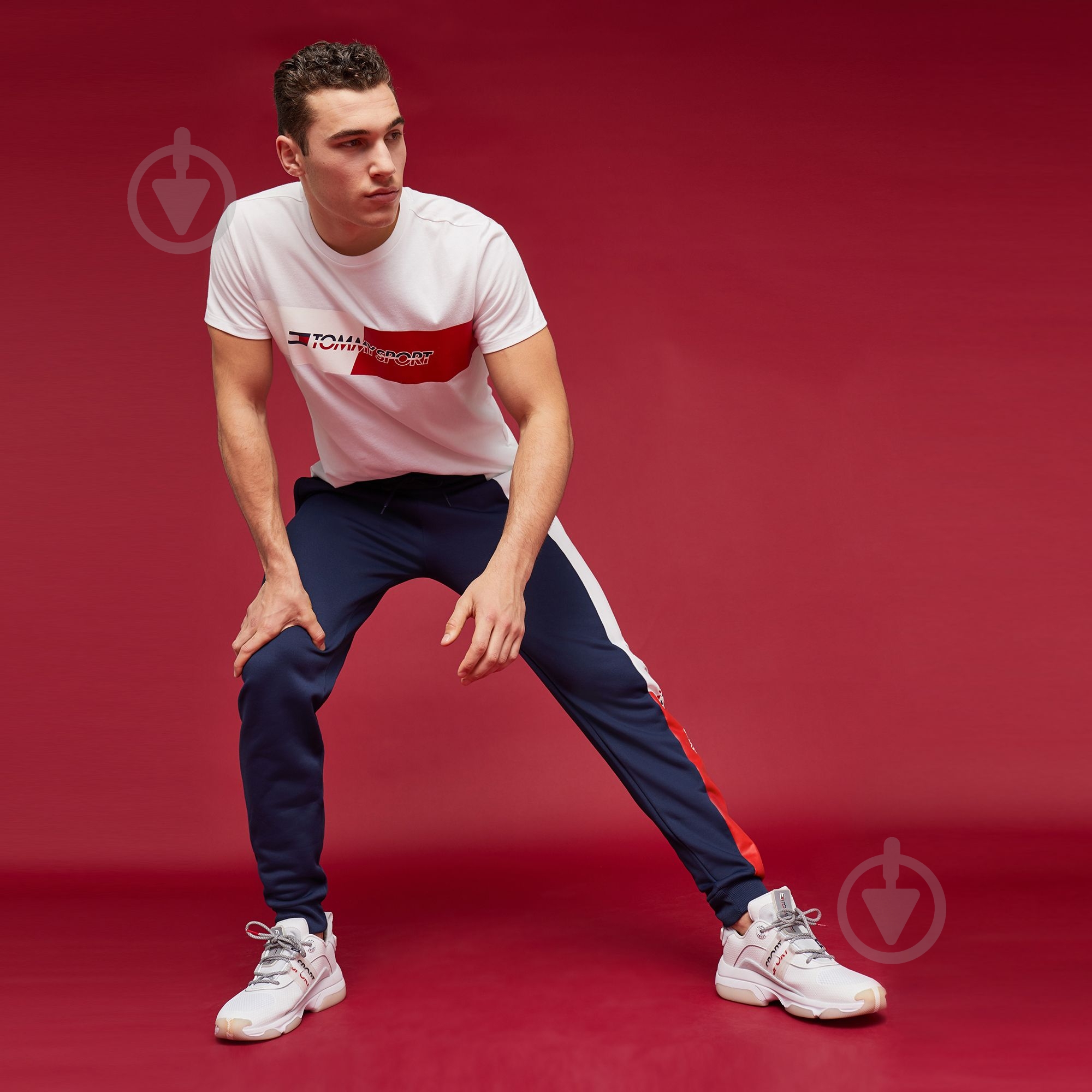 Брюки Tommy Hilfiger GRAPHIC FLAG FLEECE PANT S20S200205401 р. M темно-синий - фото 1